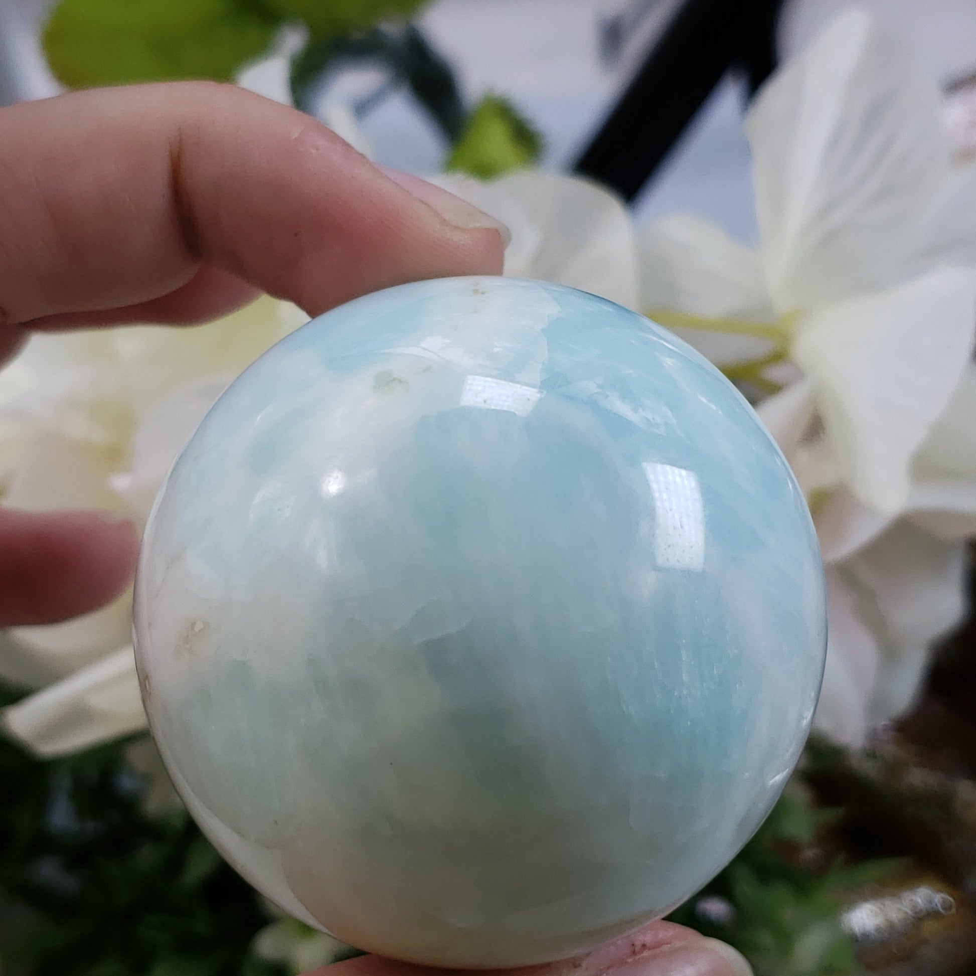Hemimorphite Sphere 40-50mm - Crystal Happenings