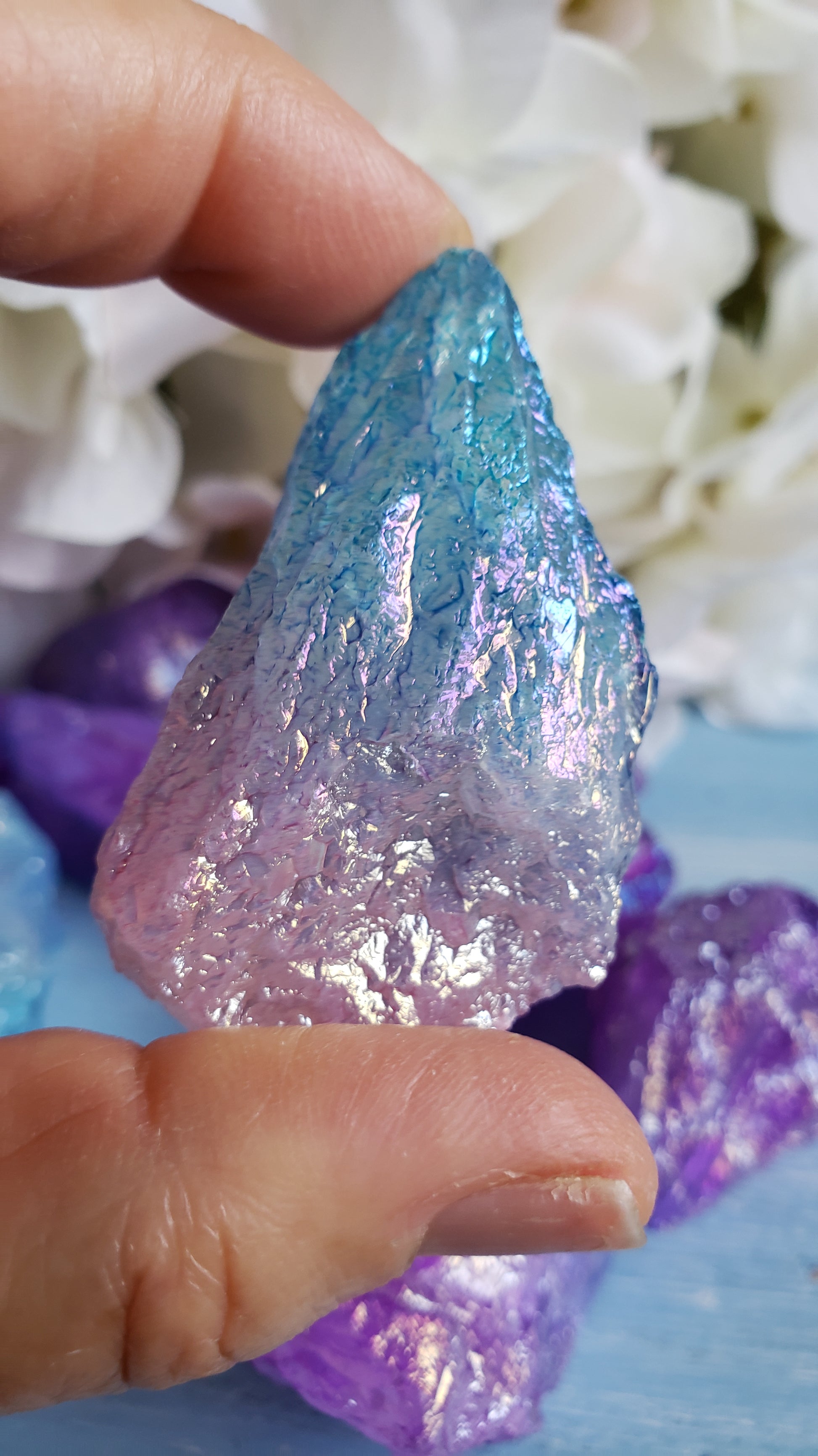 Angel Aura Raw Quartz Point - Crystal Happenings