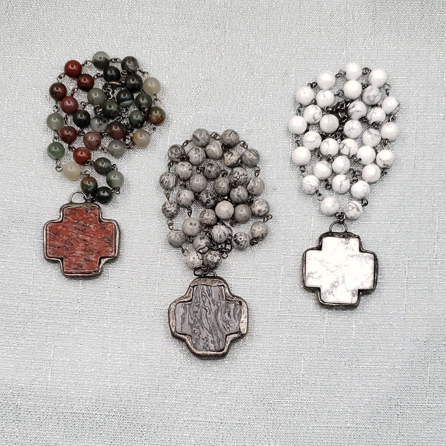 Stone Cross Choker - Crystal Happenings