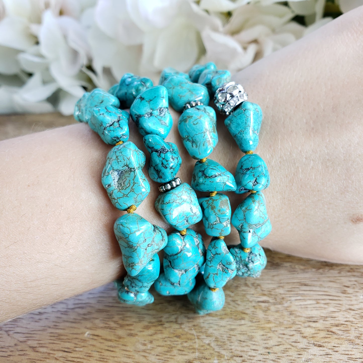Blue Turquoise Necklace &/or Wrap Bracelet - Crystal Happenings
