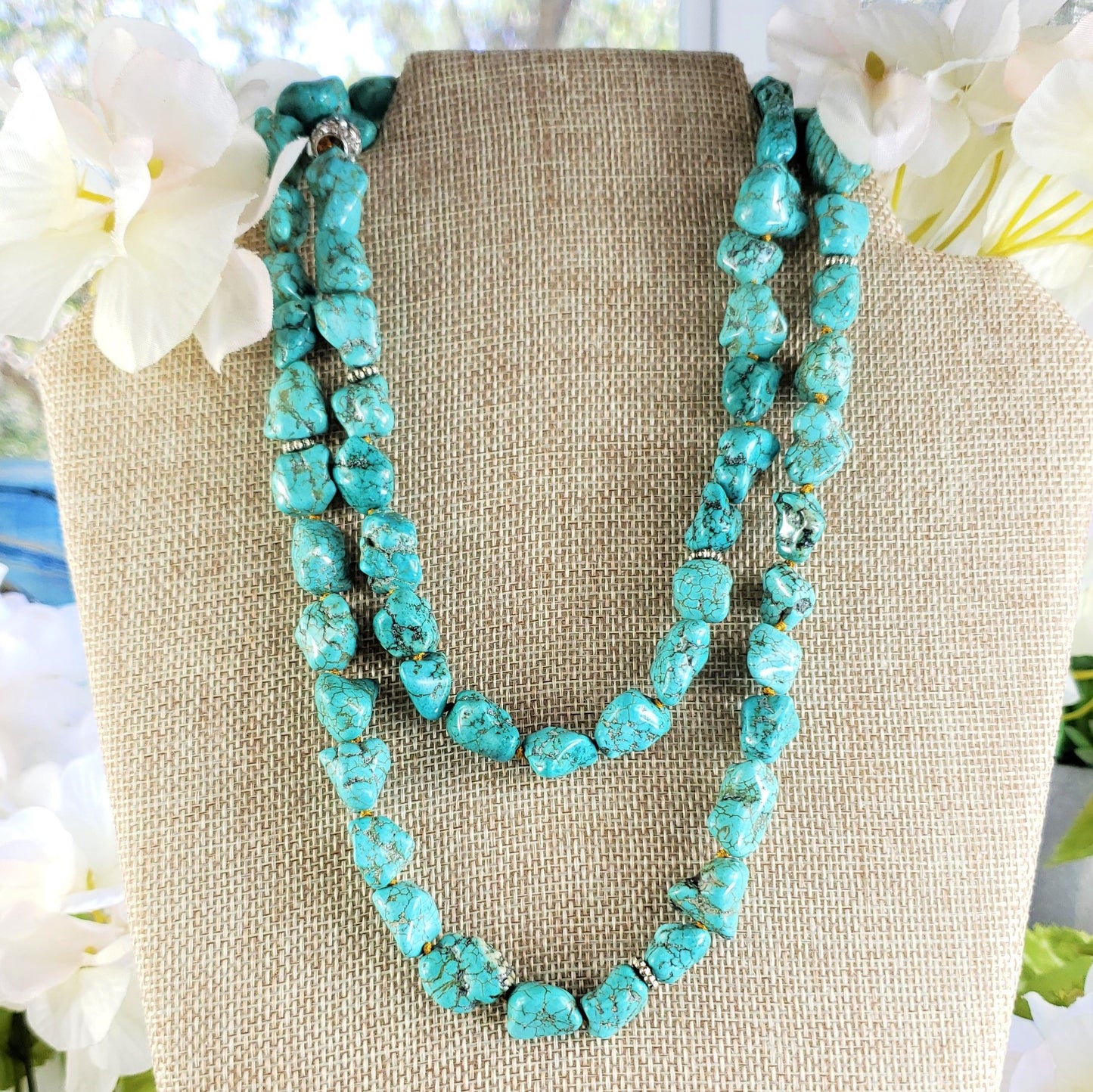 Blue Turquoise Necklace &/or Wrap Bracelet - Crystal Happenings