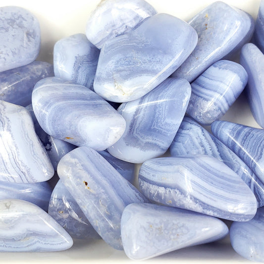 Blue Lace Agate Tumbled Stone - Crystal Happenings