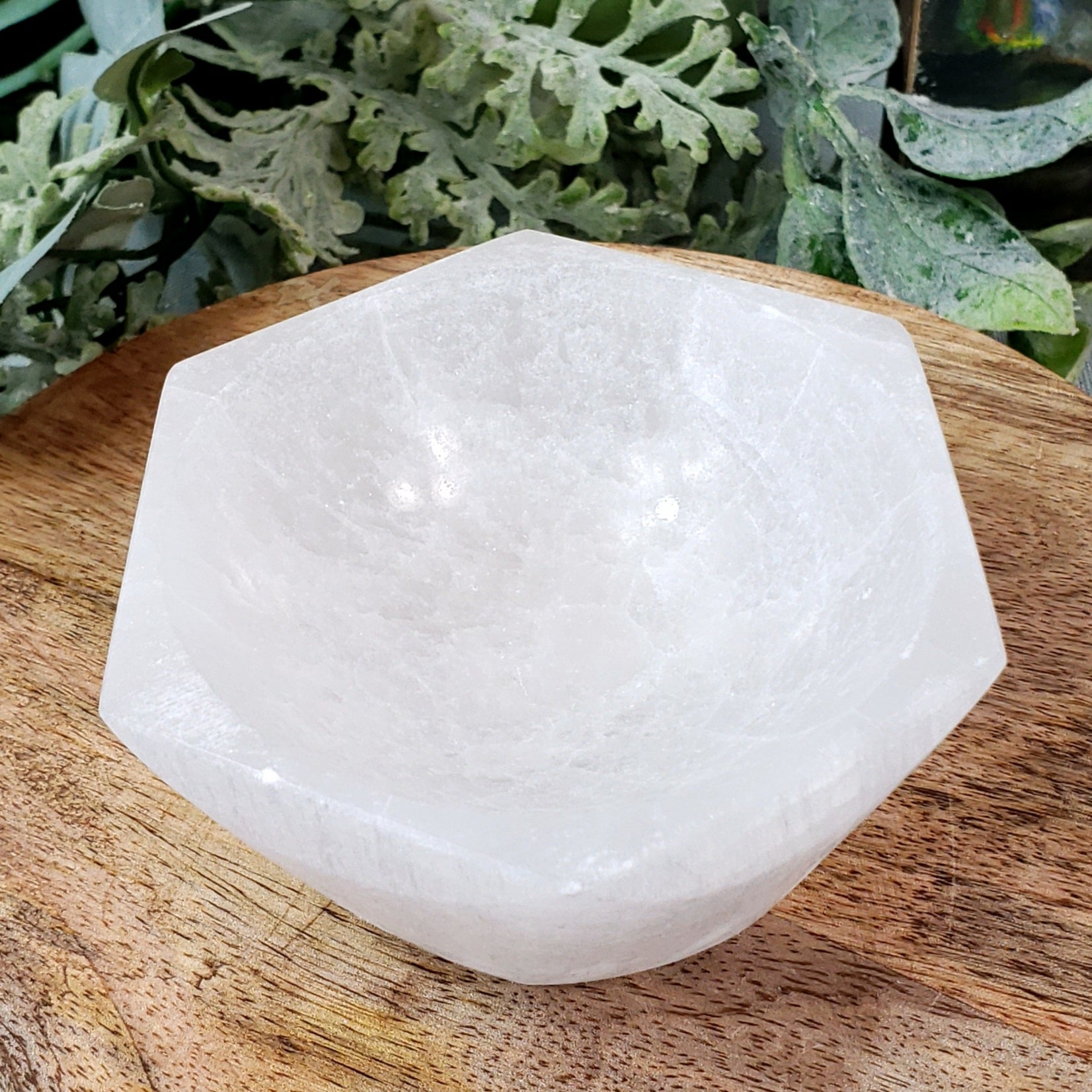 Selenite Small Hexagon Bowl - Crystal Happenings