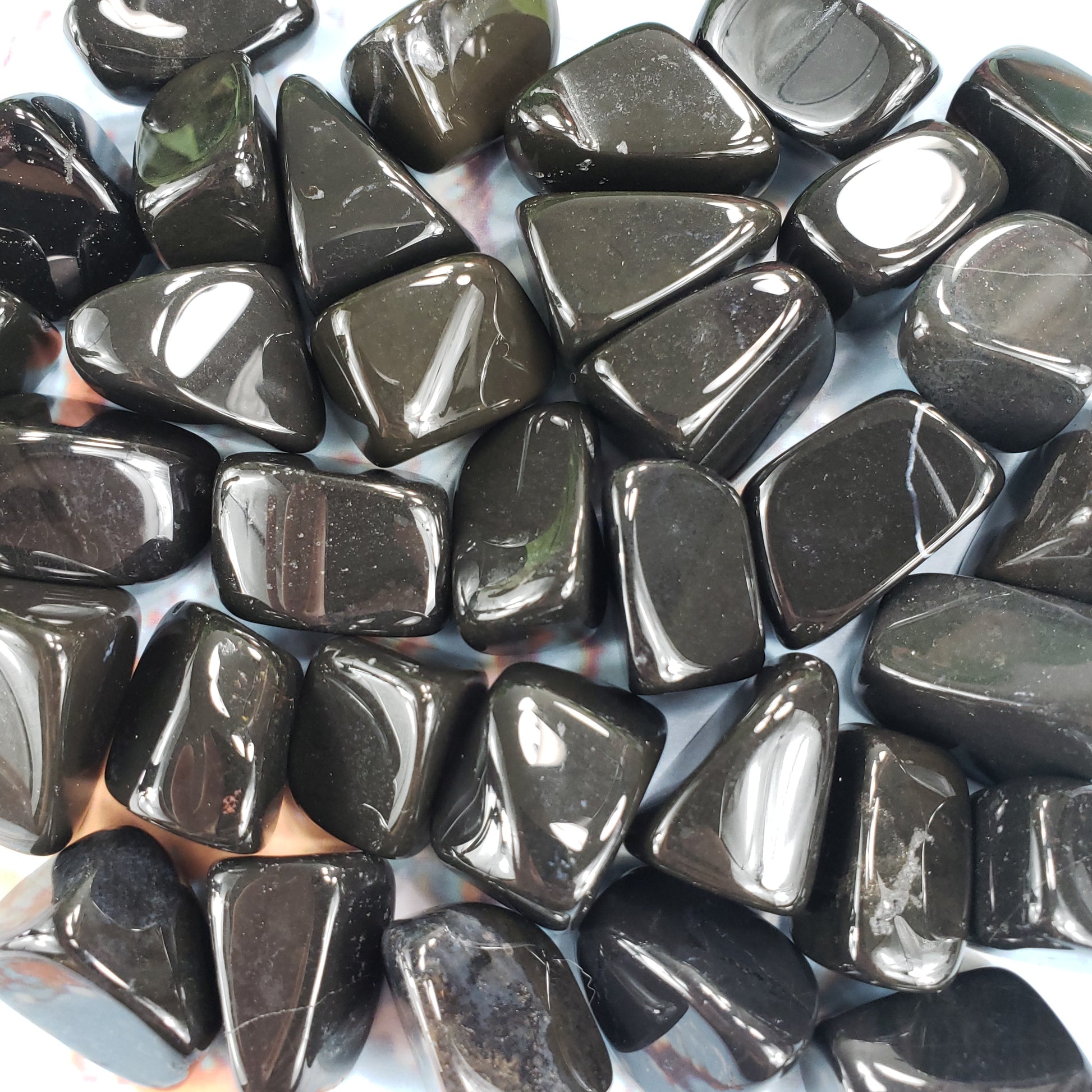 Black Onyx Tumbled Stone - Crystal Happenings