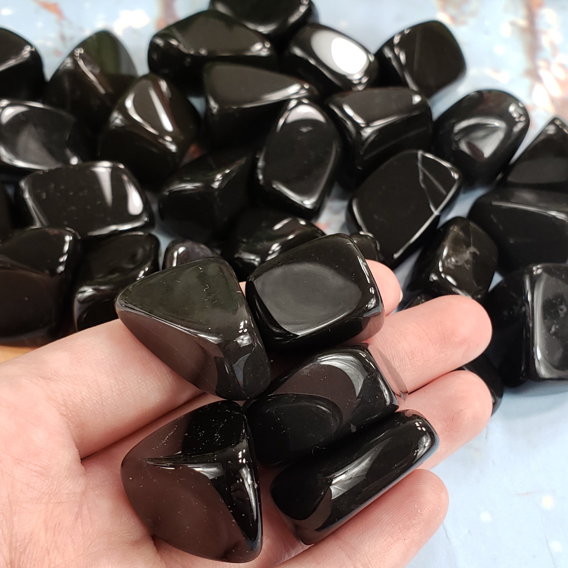 Black Onyx Tumbled Stone - Crystal Happenings