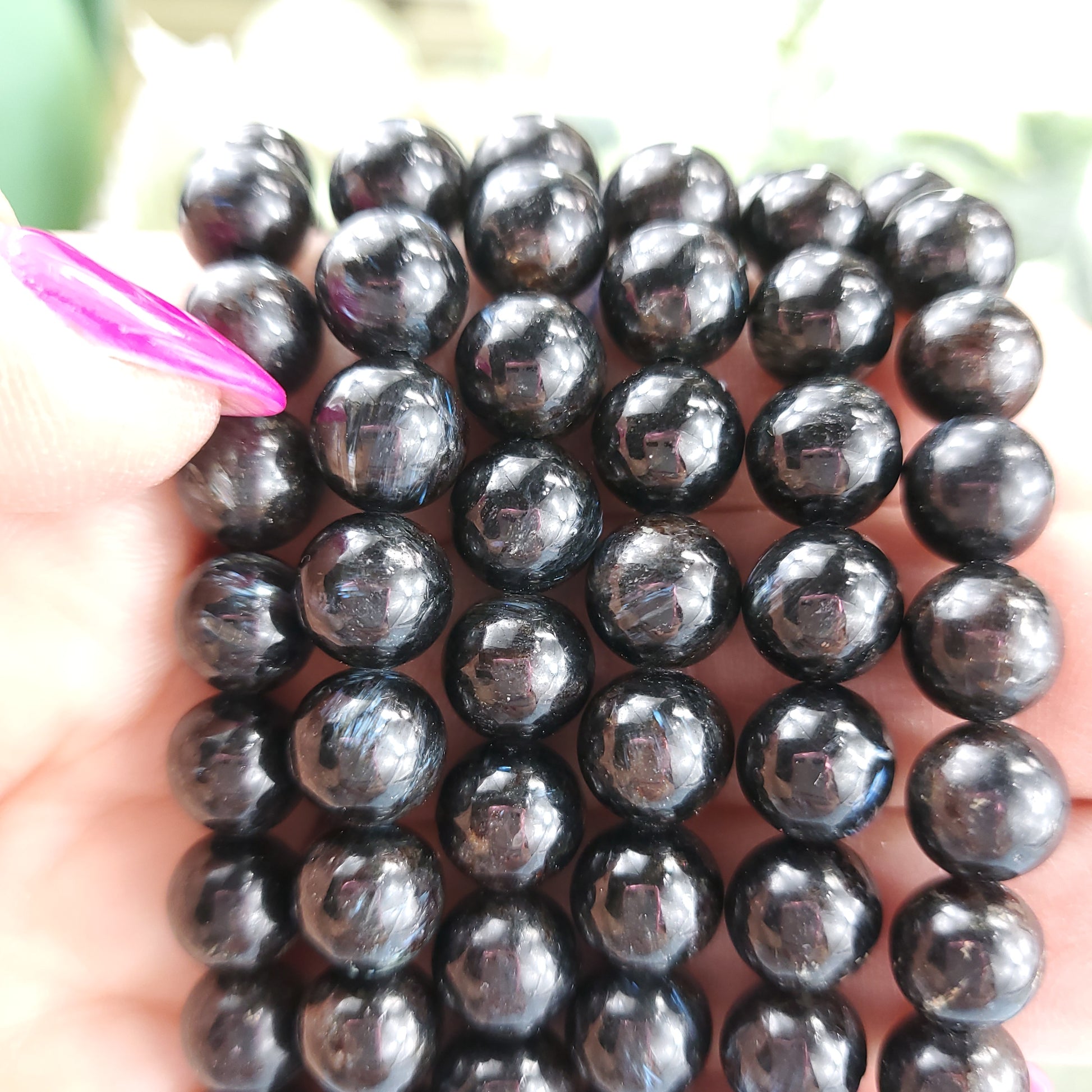 Astrophyllite 8mm Beaded Stretch Bracelet - Crystal Happenings