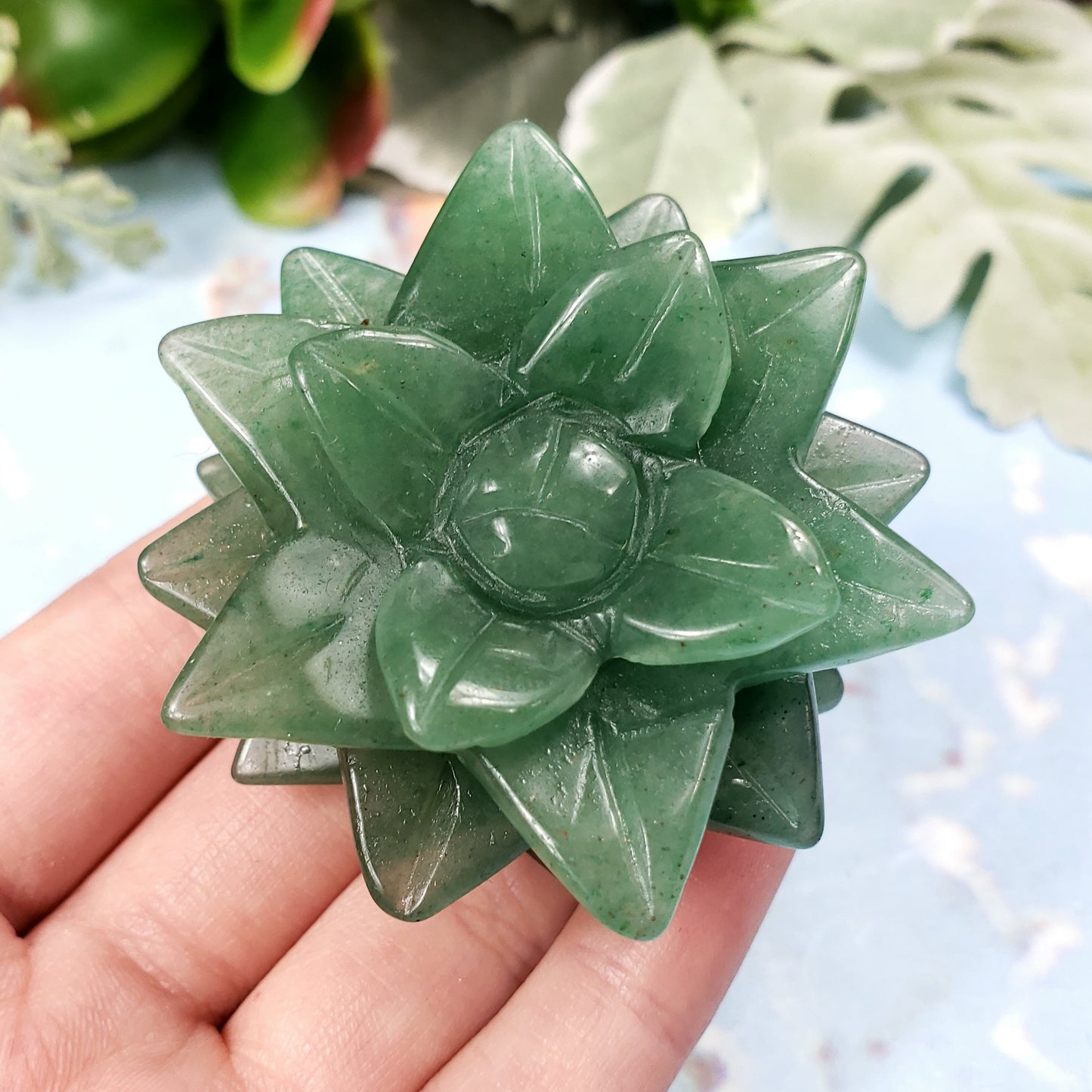 Green Aventurine Crystal Succulent Plant - Crystal Happenings