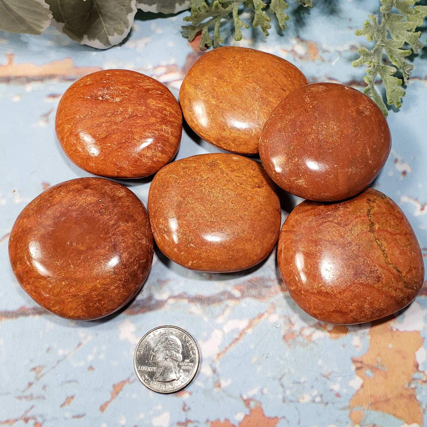 Sedona Red Jasper Palm and Pocket Stones - Crystal Happenings