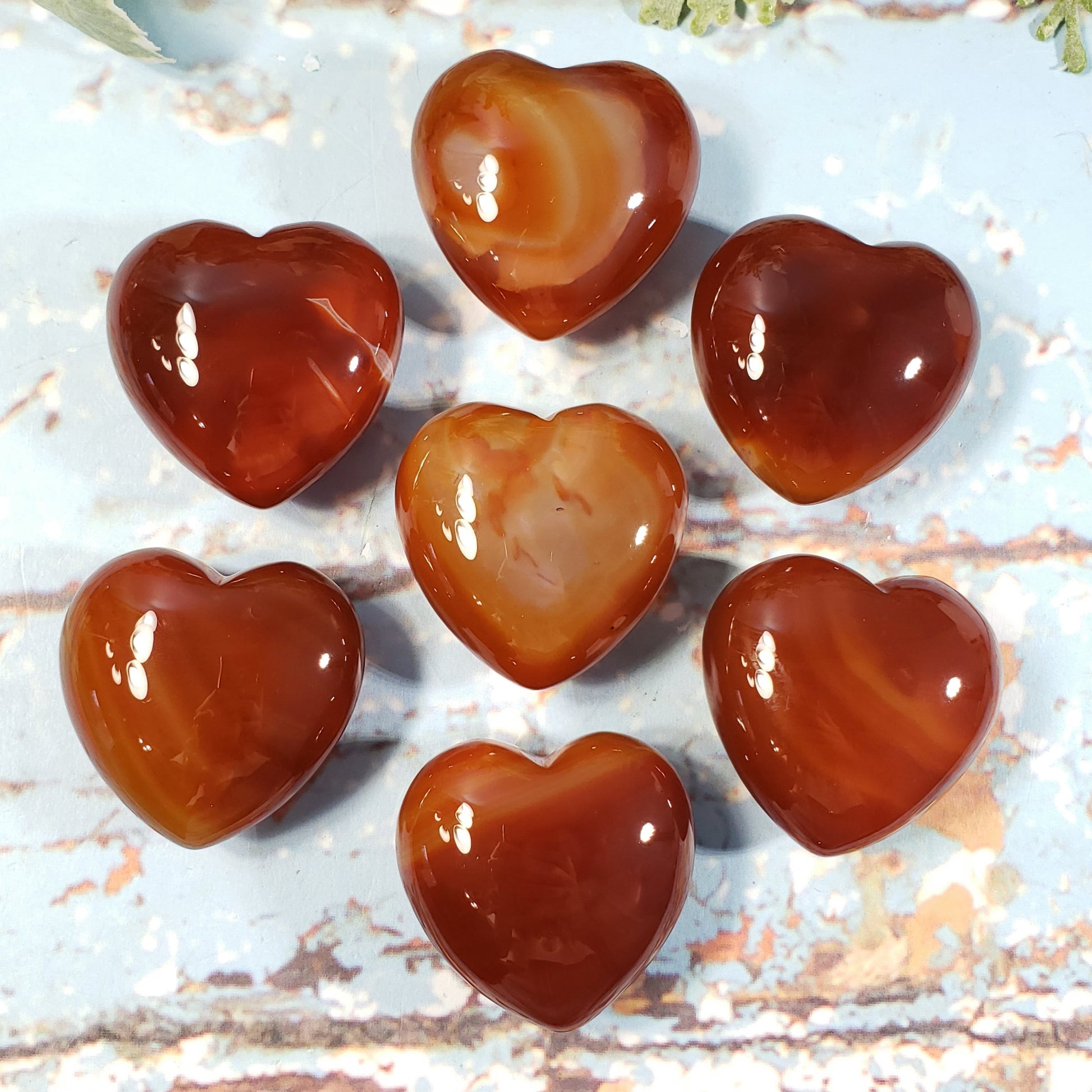 Carnelian 45mm Puffed Heart - Crystal Happenings