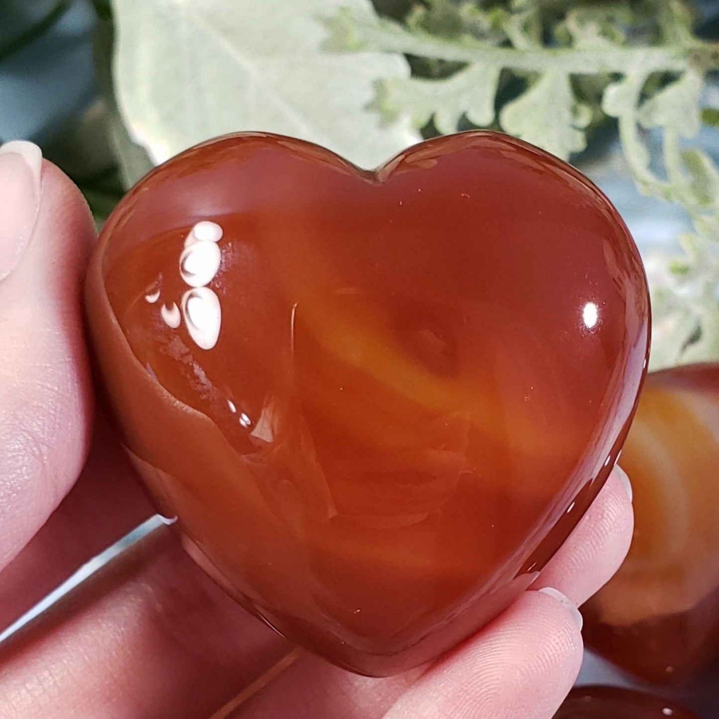 Carnelian 45mm Puffed Heart - Crystal Happenings