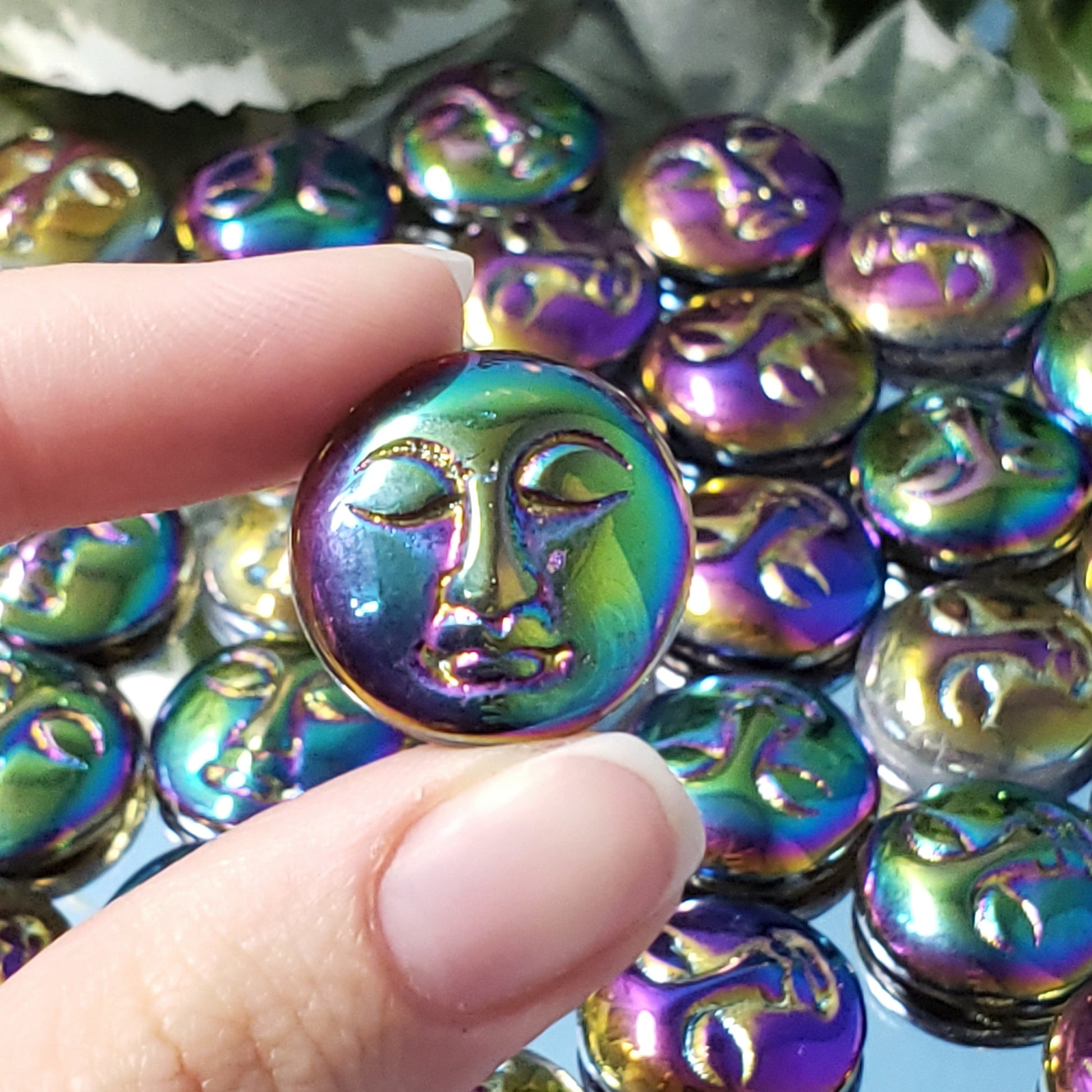 Titanium Quartz Goddess Moon Face - Crystal Happenings