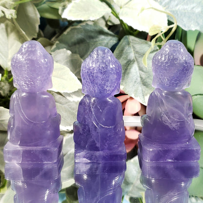 Purple Fluorite Carved Buddha - Crystal Happenings