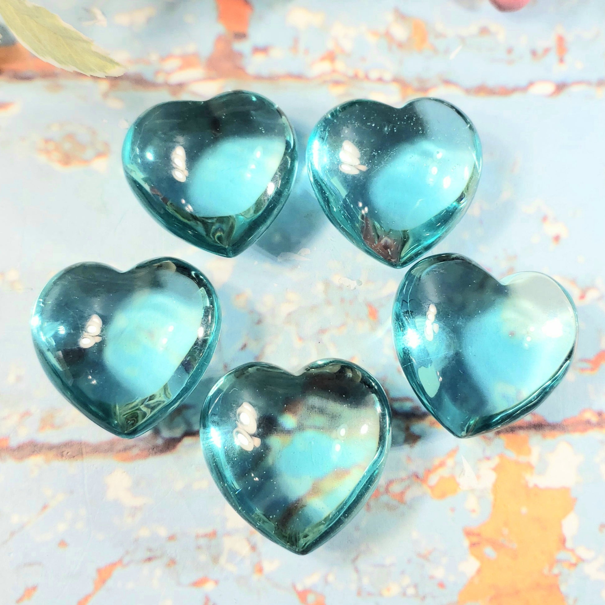 Aqua Obsidian 45mm Puffed Heart - Crystal Happenings