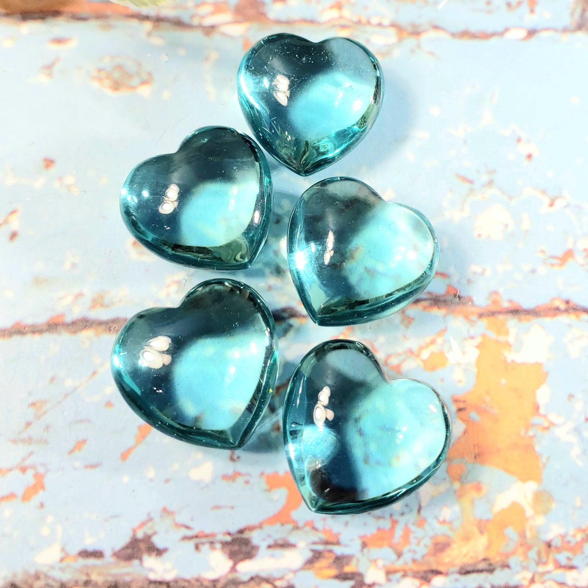 Aqua Obsidian 45mm Puffed Heart - Crystal Happenings