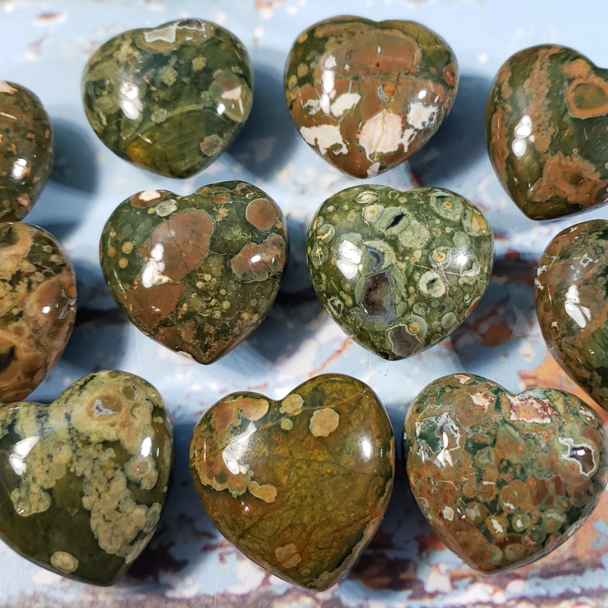 Rhyolite 45mm Puffed Heart - Crystal Happenings