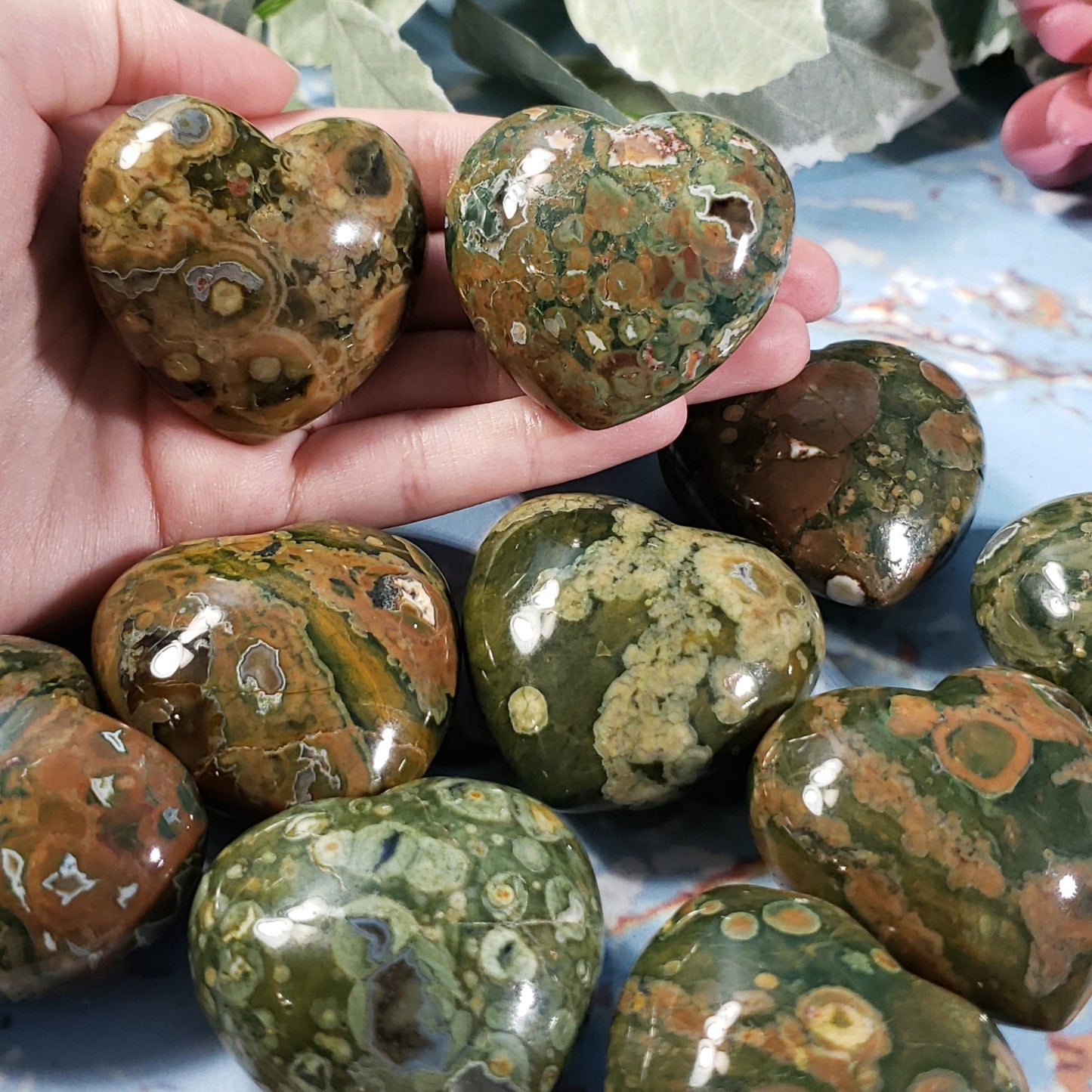 Rhyolite 45mm Puffed Heart - Crystal Happenings
