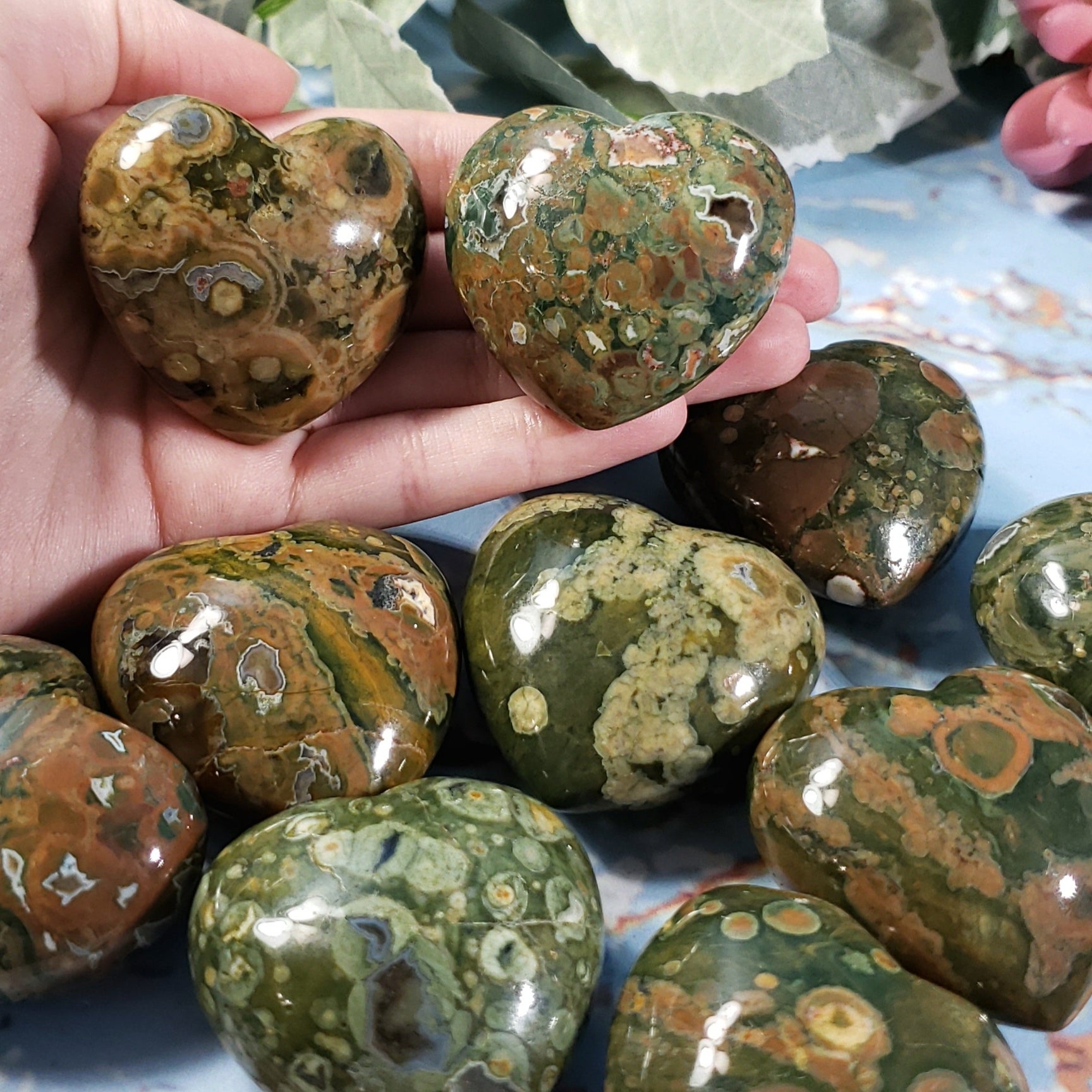 Rhyolite 45mm Puffed Heart - Crystal Happenings