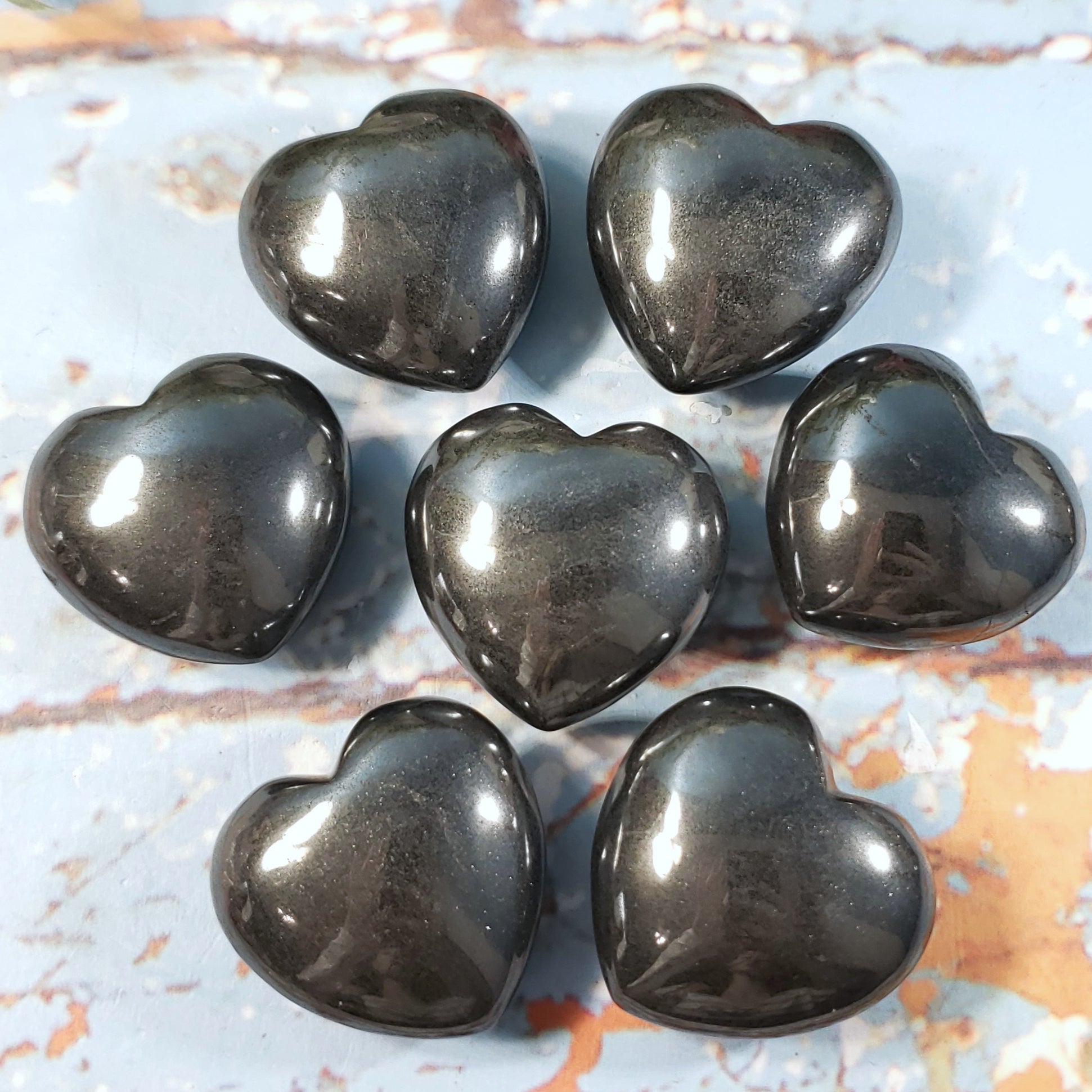 Hematite 45mm Puffed Heart - Crystal Happenings