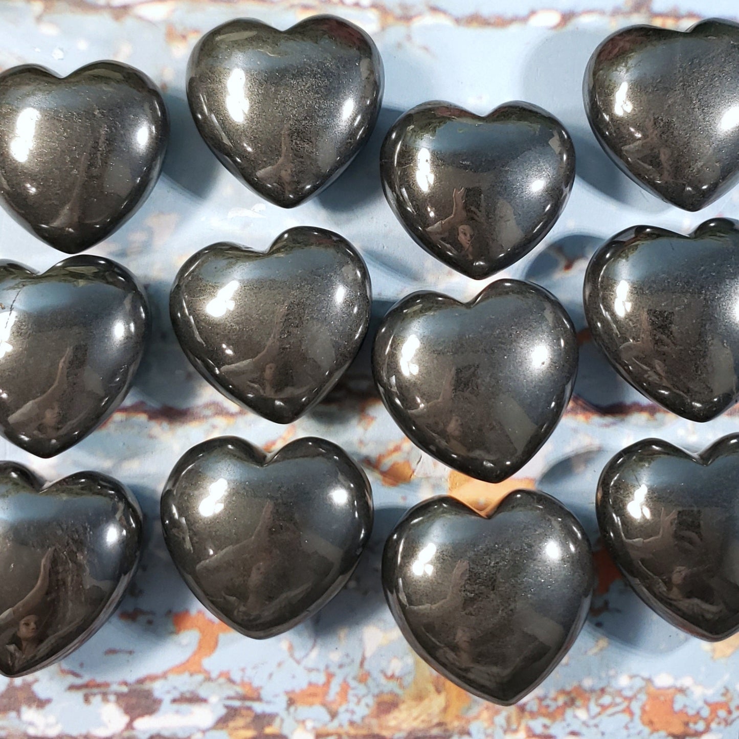 Hematite 45mm Puffed Heart - Crystal Happenings