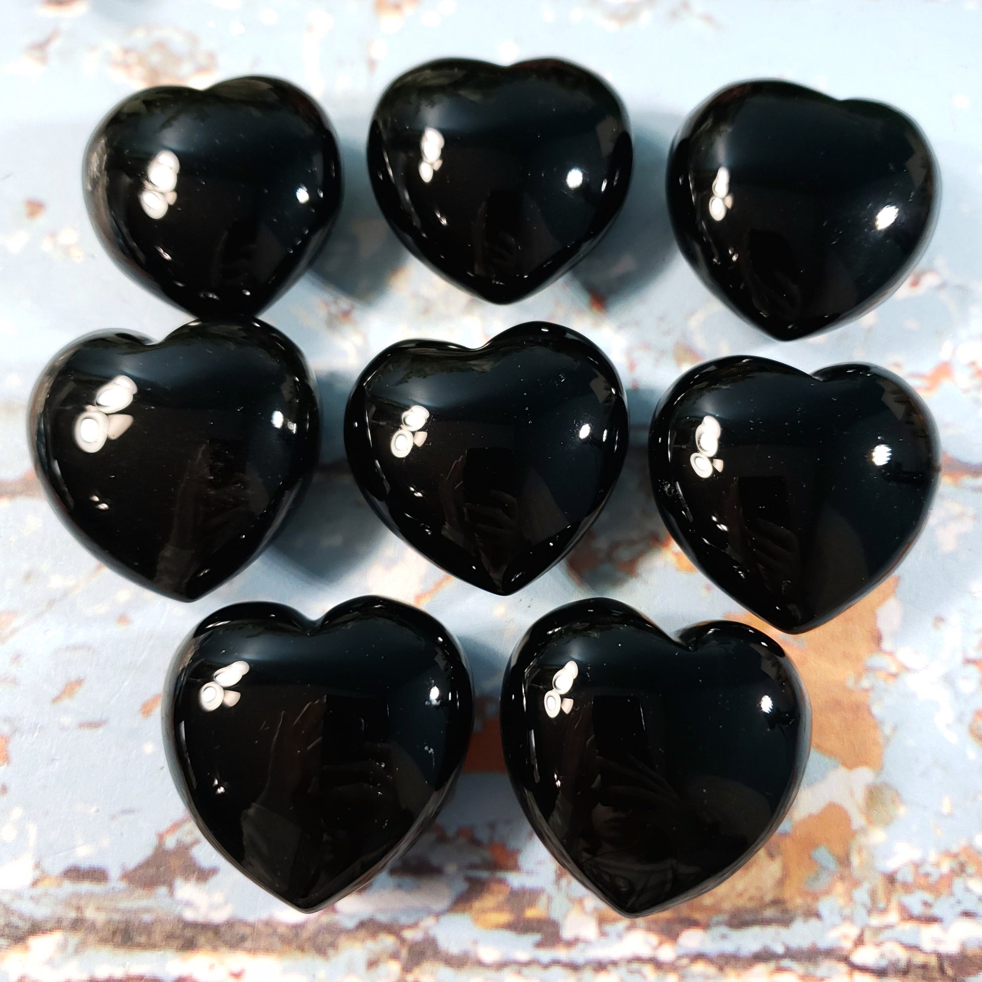 Black Obsidian 45mm Puffed Heart - Crystal Happenings