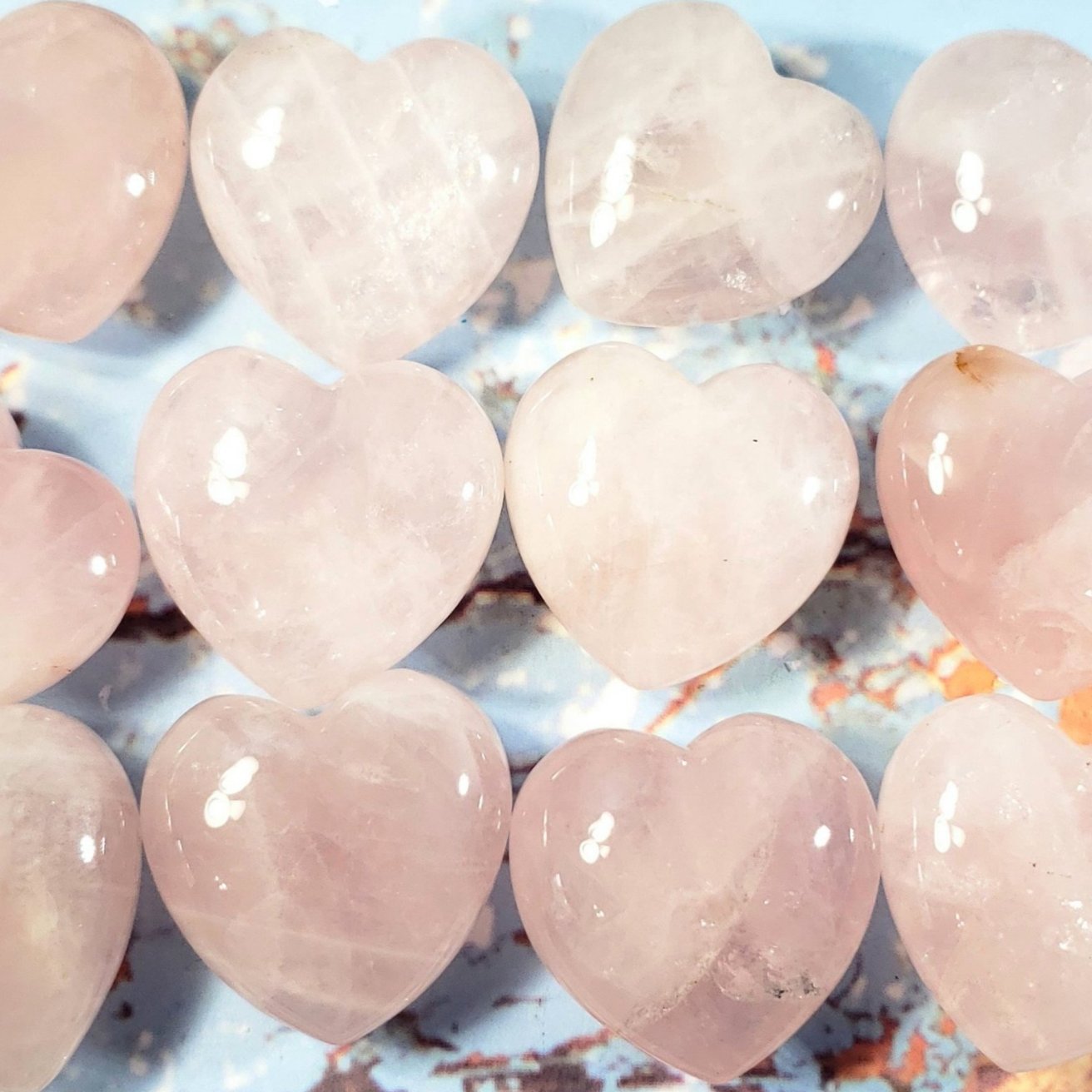 Rose  Quartz 45mm Puffed Heart - Crystal Happenings