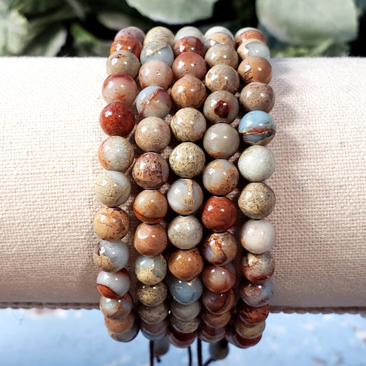Aqua Terra Jasper Adjustable Bracelet - Crystal Happenings