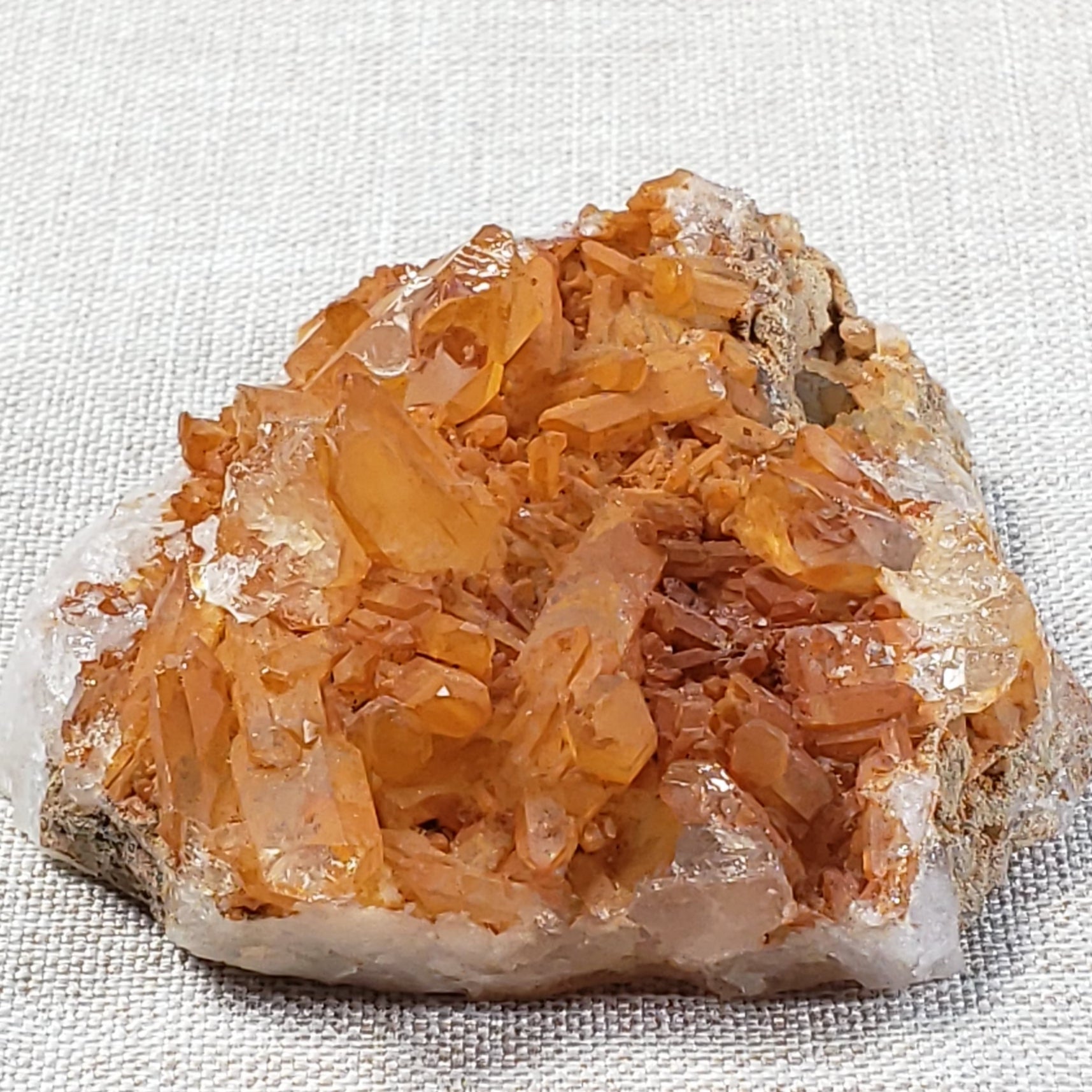 Tangerine Quartz Cluster - 2 - Crystal Happenings