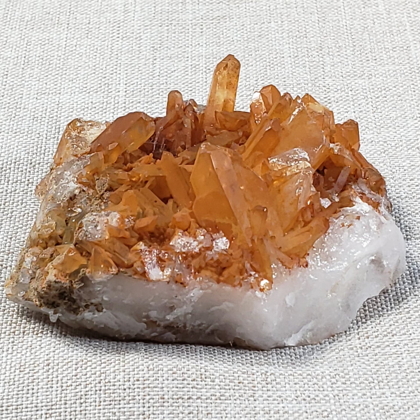 Tangerine Quartz Cluster - 2 - Crystal Happenings