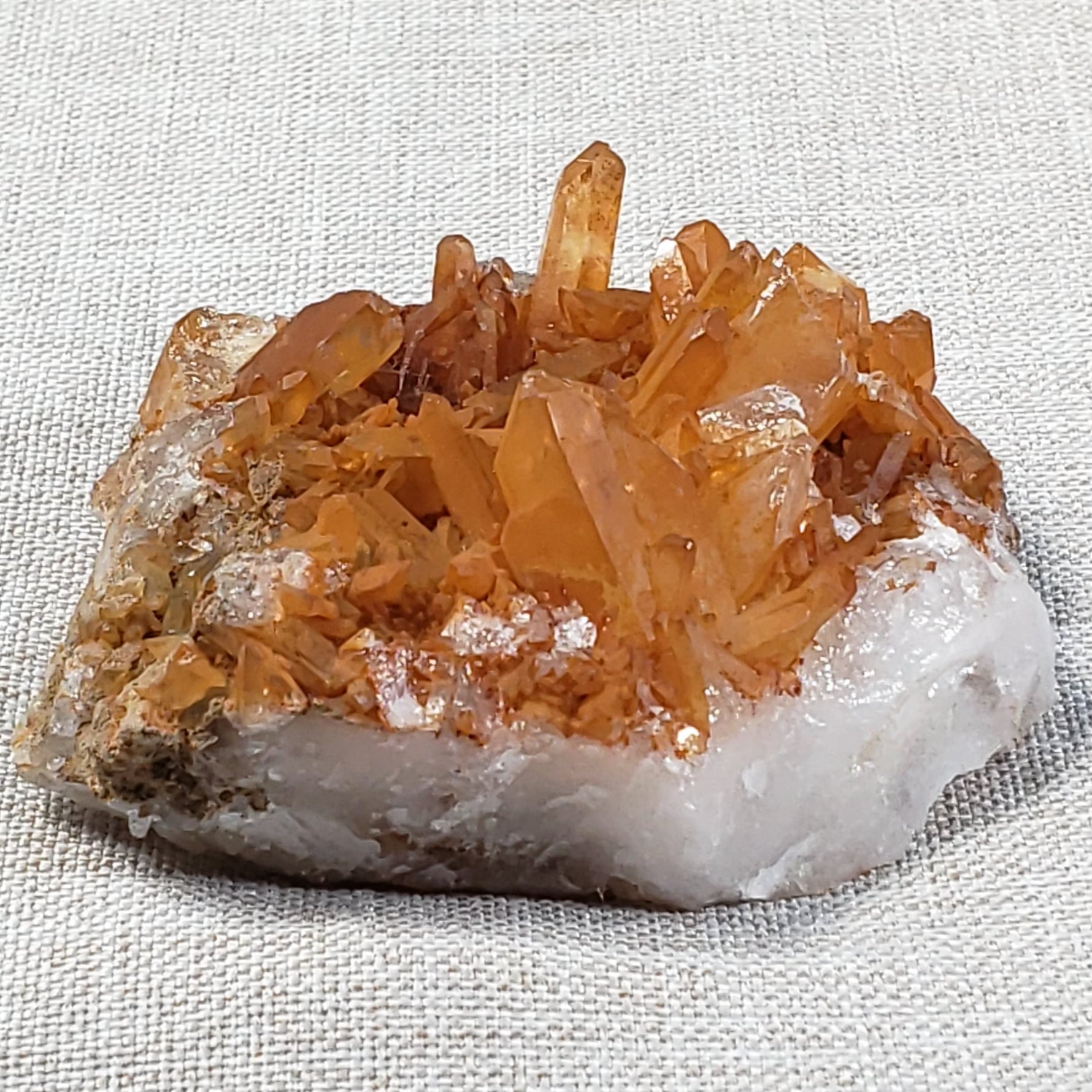Tangerine Quartz Cluster - 2 - Crystal Happenings