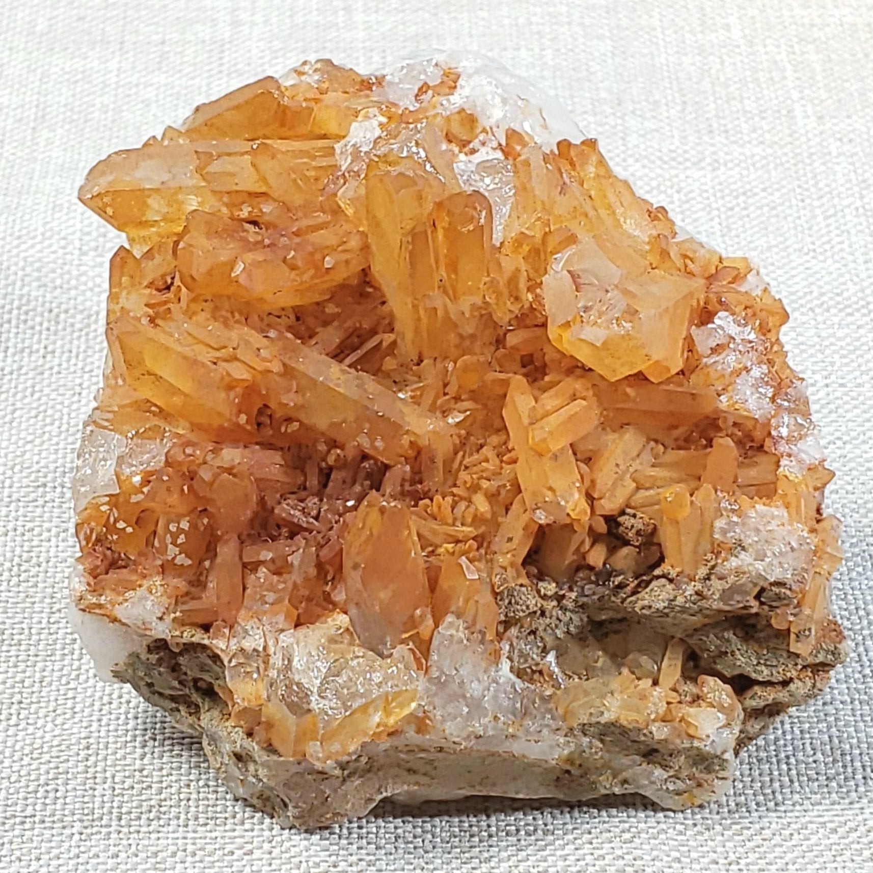 Tangerine Quartz Cluster - 2 - Crystal Happenings