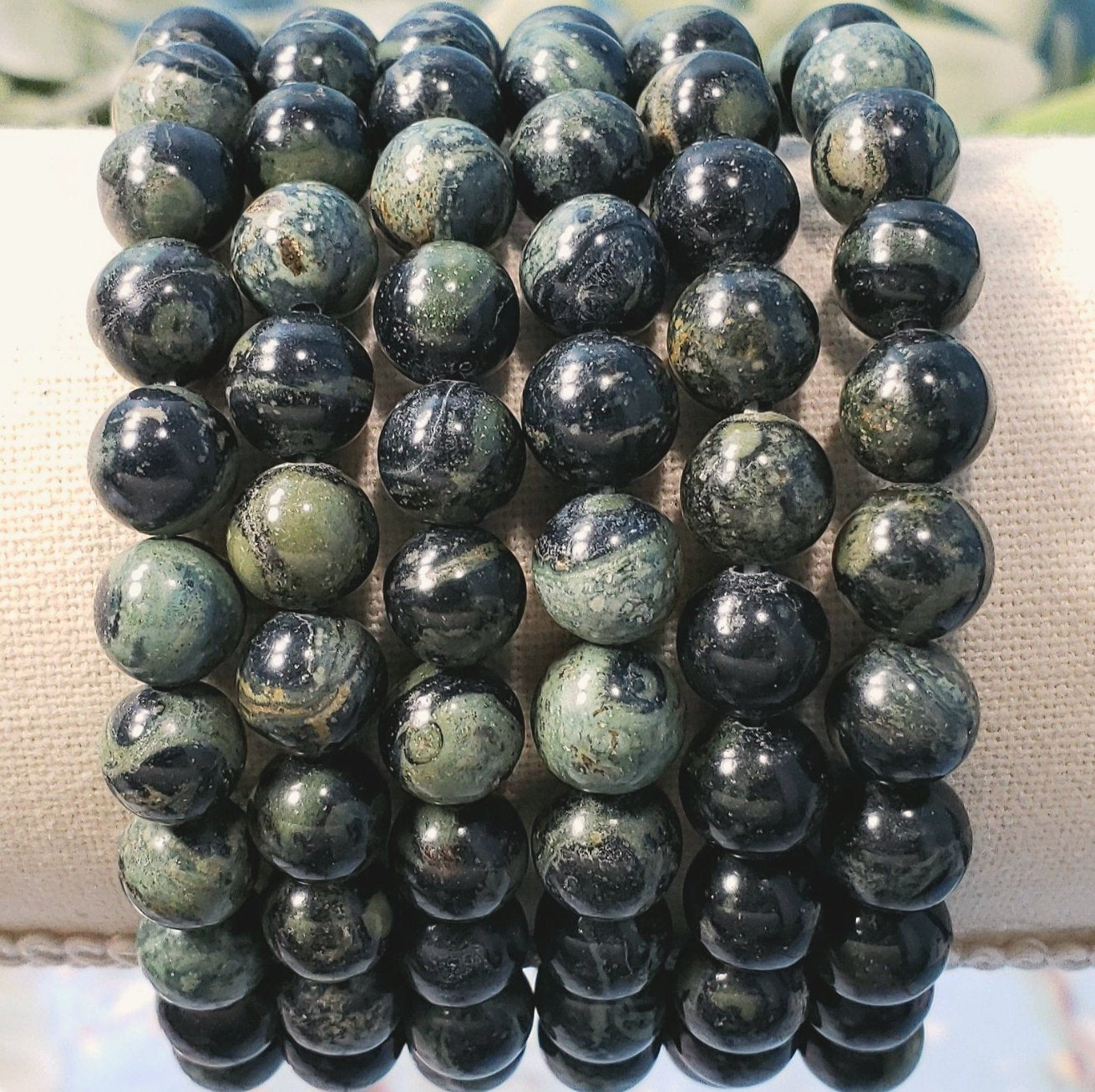 Kambaba Jasper 8mm Beaded Bracelet - Crystal Happenings