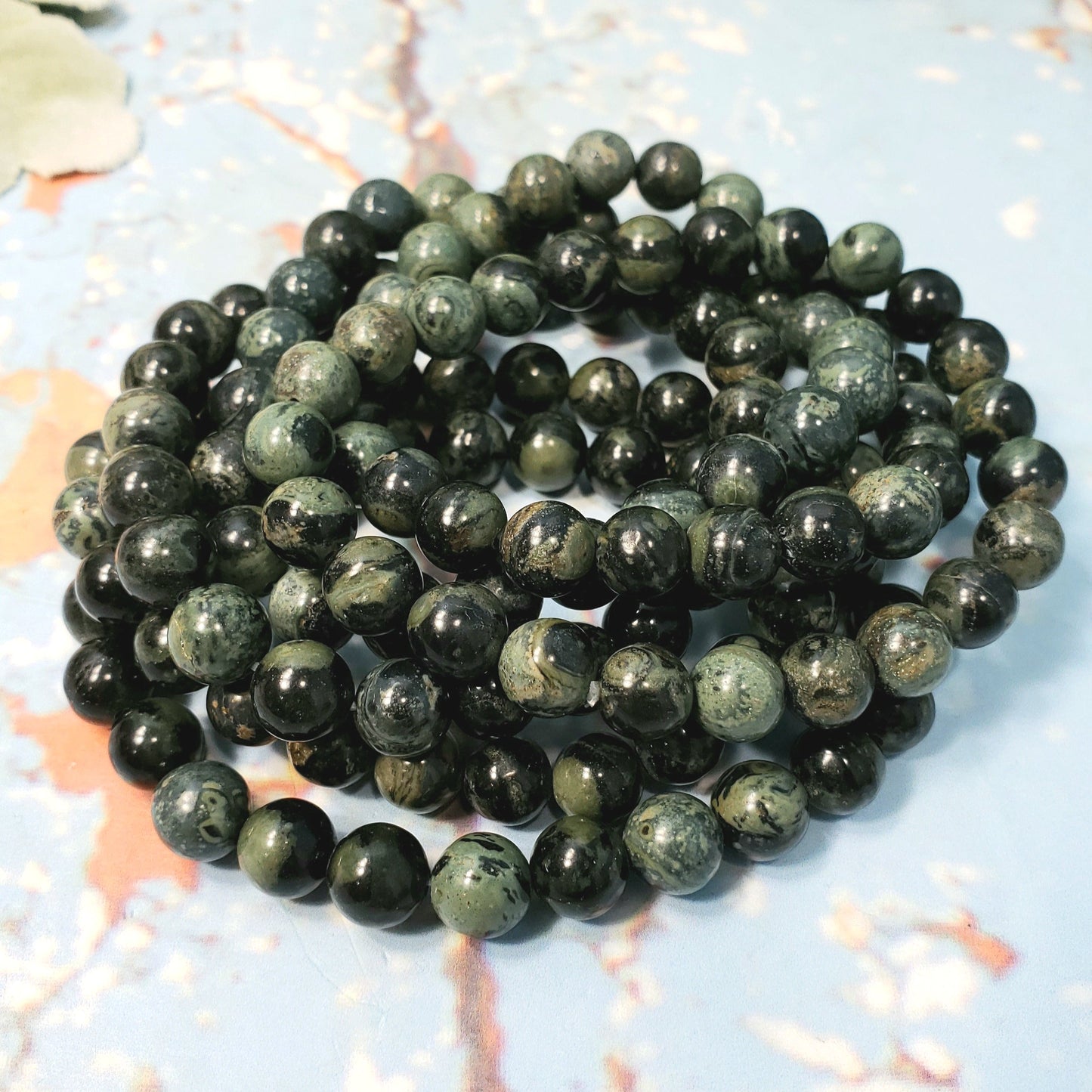 Kambaba Jasper 8mm Beaded Bracelet - Crystal Happenings