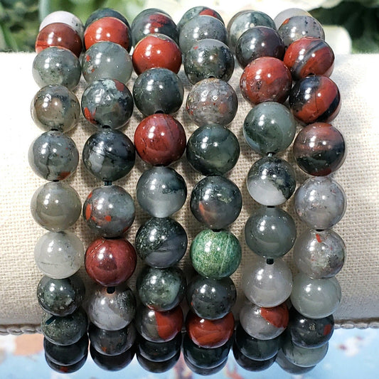 8mm African Bloodstone Crystal Bracelet - Crystal Happenings