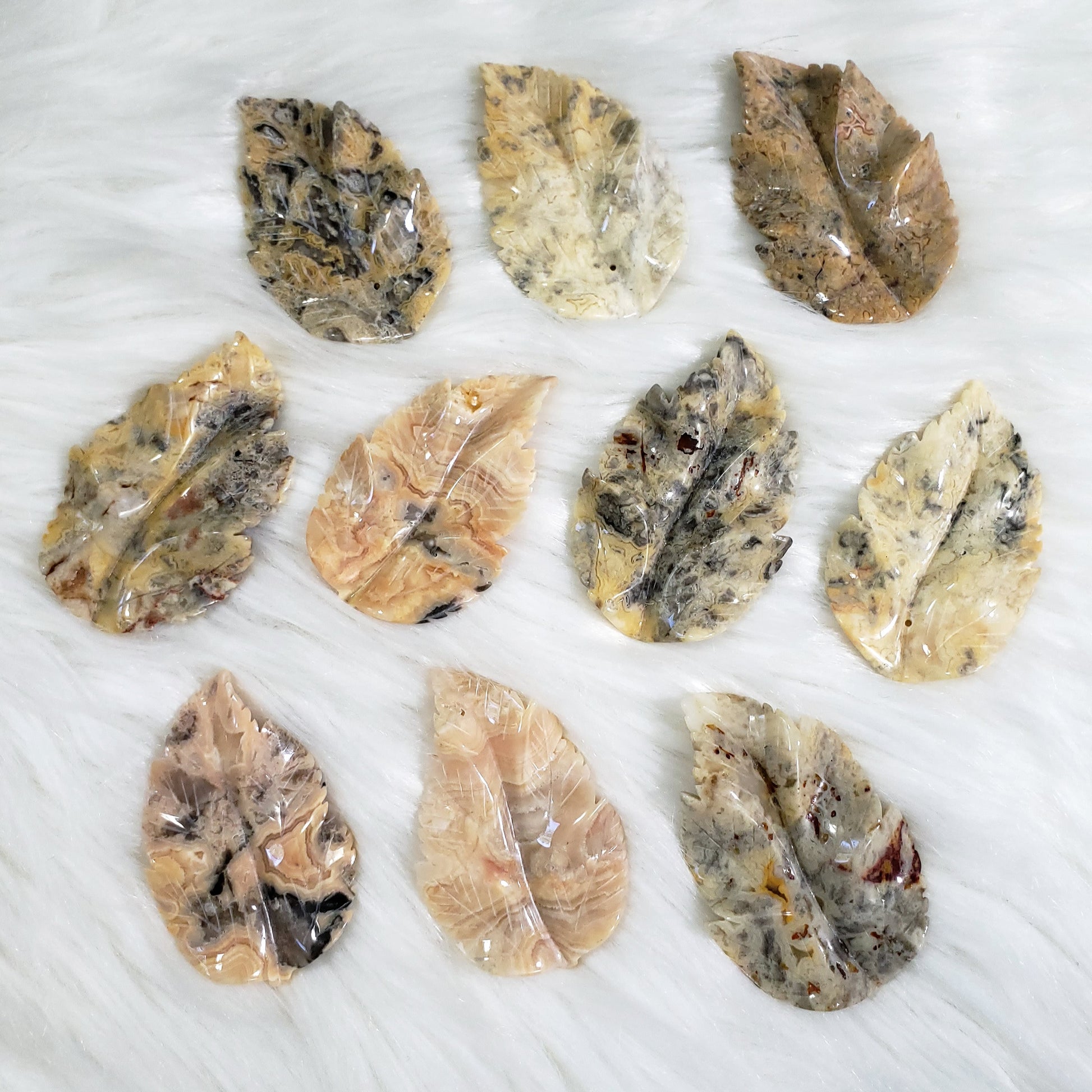 Crazy Lace Agate Leaf - Crystal Happenings