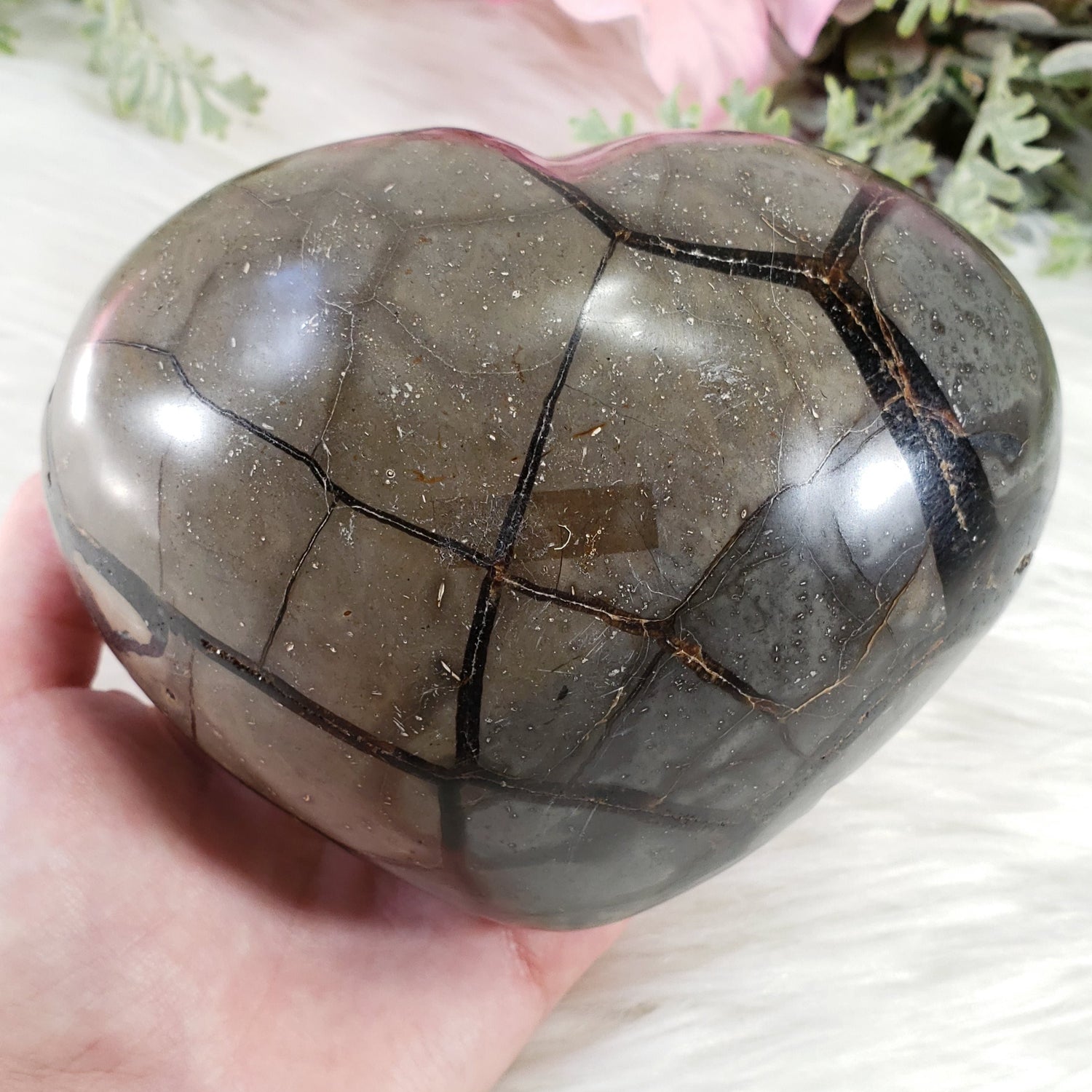 Septarian Druzy 126mm Heart  VIDEO LISTING - Crystal Happenings