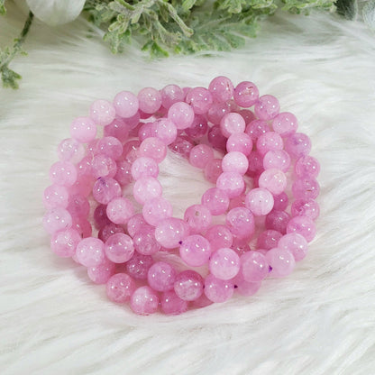 Kunzite Stretch Bracelet, 8mm - Crystal Happenings