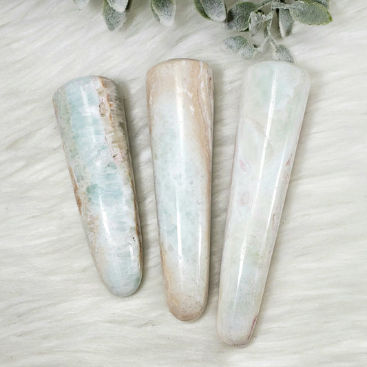 Caribbean Calcite Wand (1-3) - Crystal Happenings