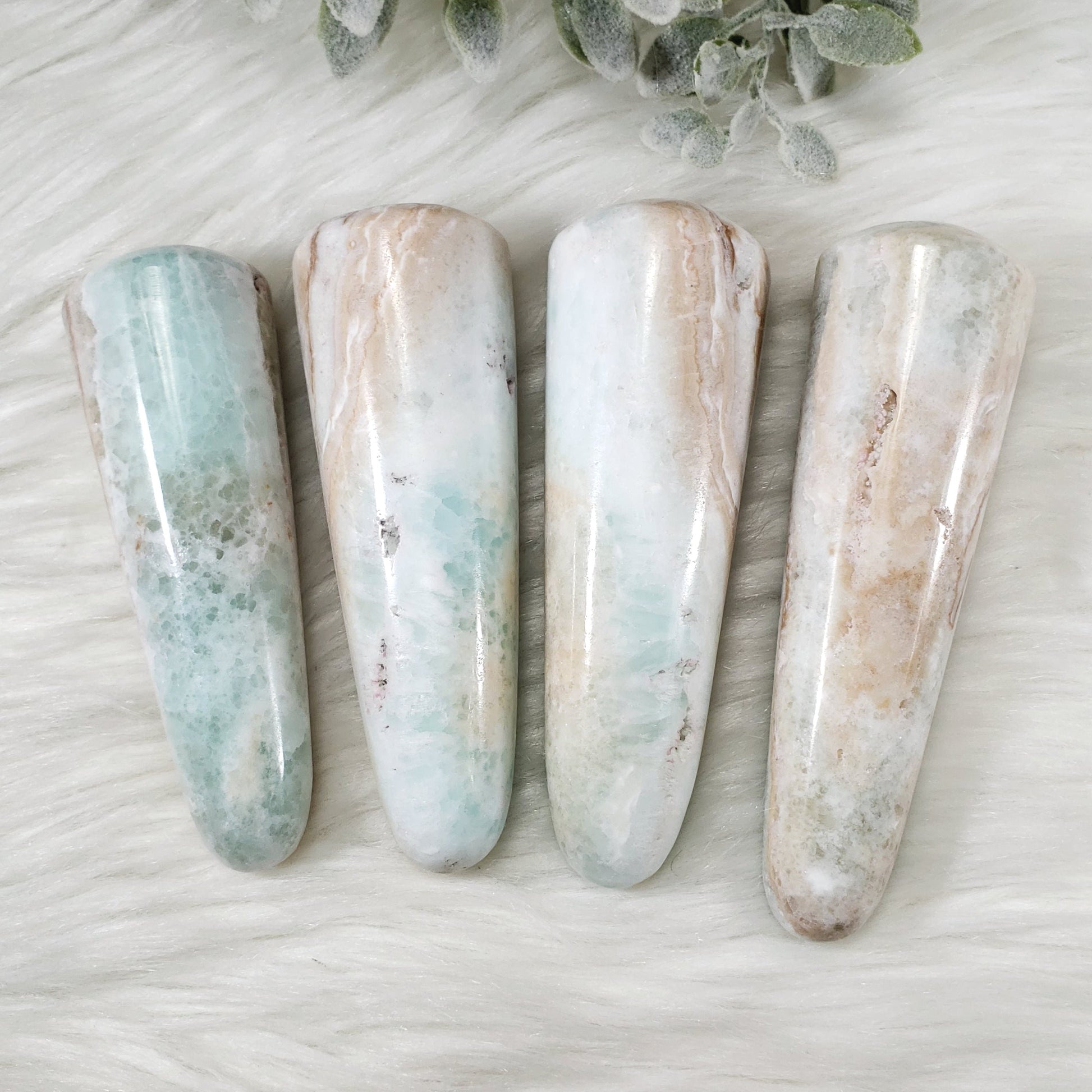 Caribbean Calcite Wand (4-7) - Crystal Happenings