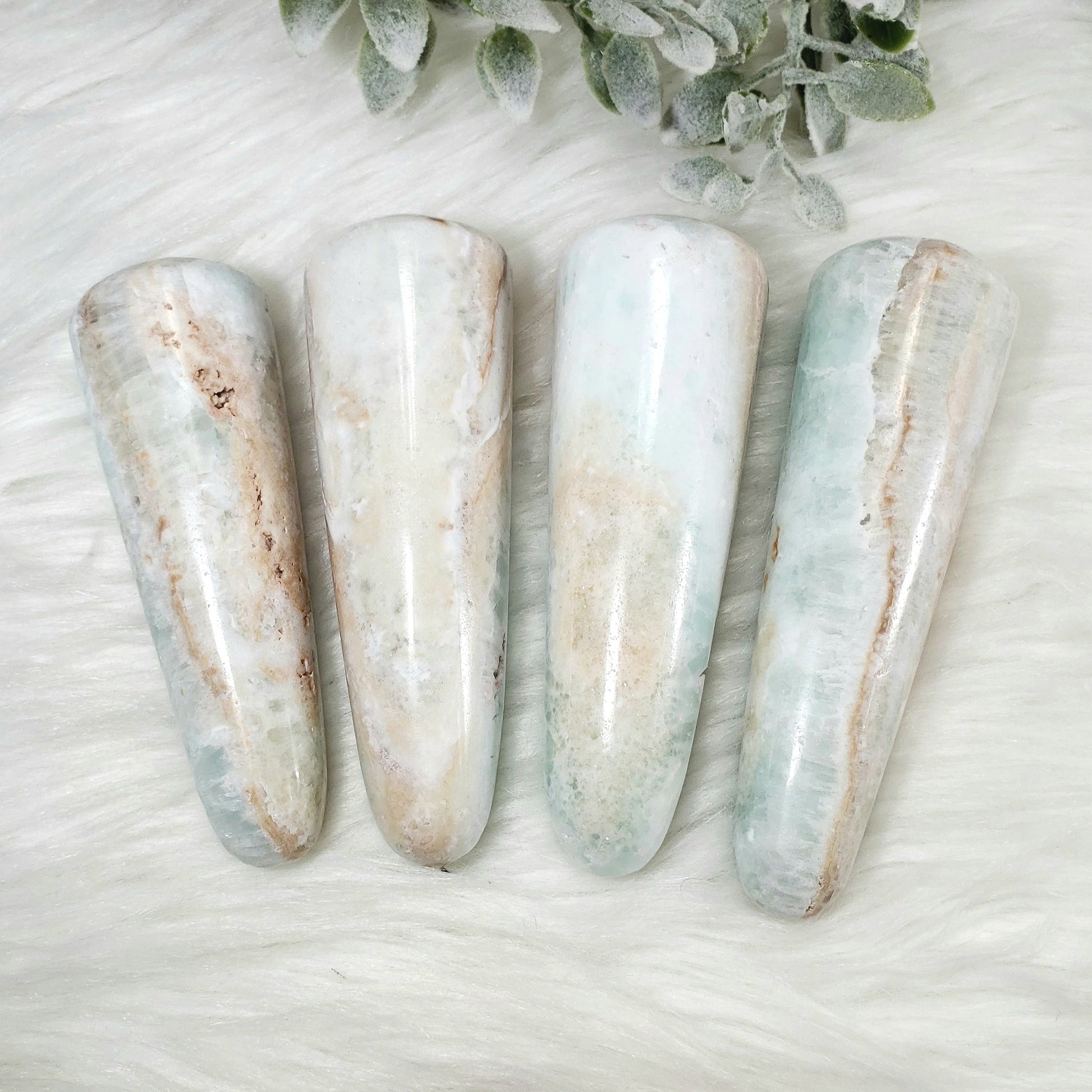 Caribbean Calcite Wand (4-7) - Crystal Happenings
