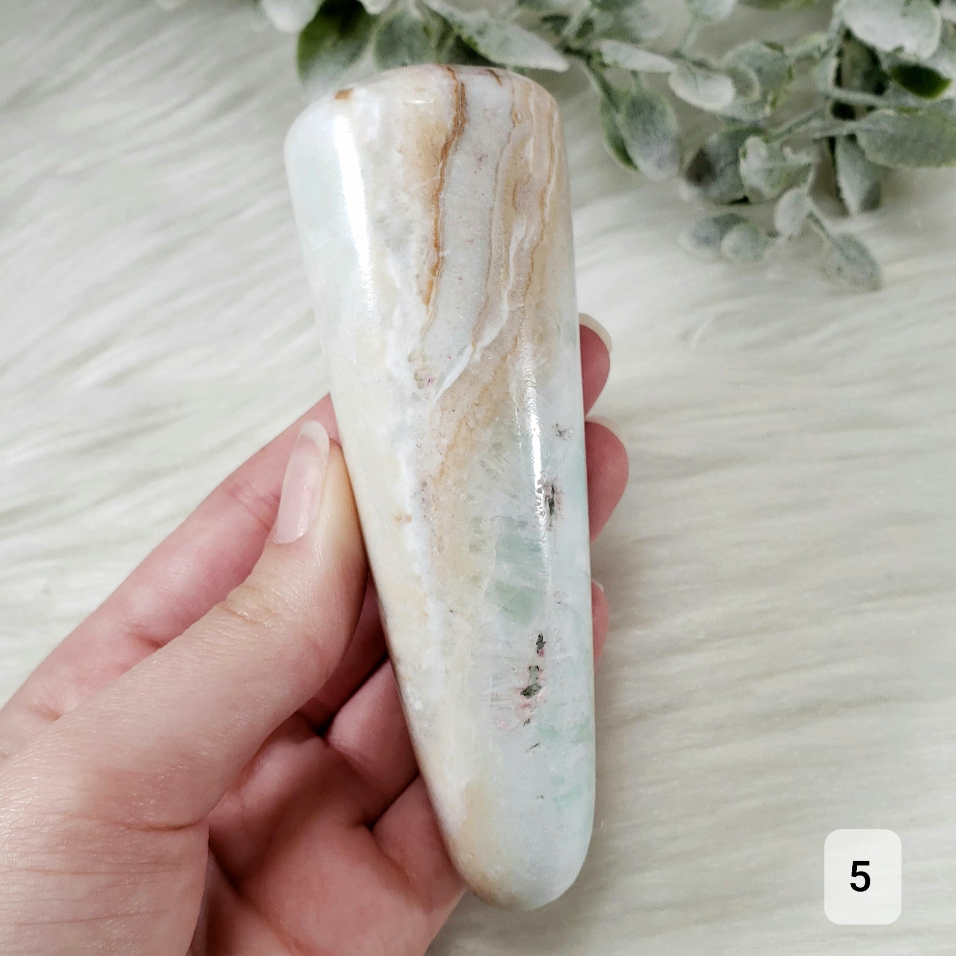 Caribbean Calcite Wand (4-7) - Crystal Happenings