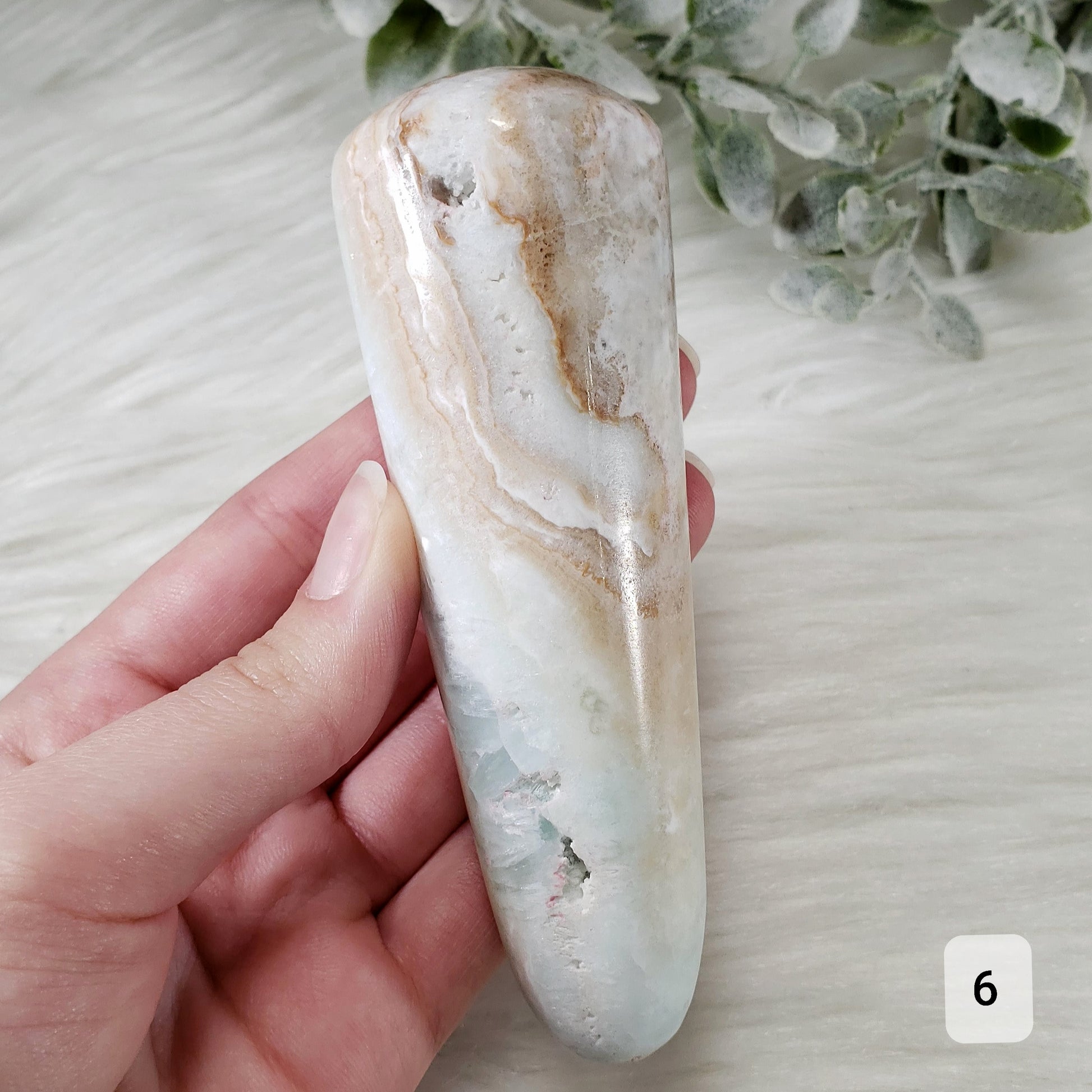 Caribbean Calcite Wand (4-7) - Crystal Happenings