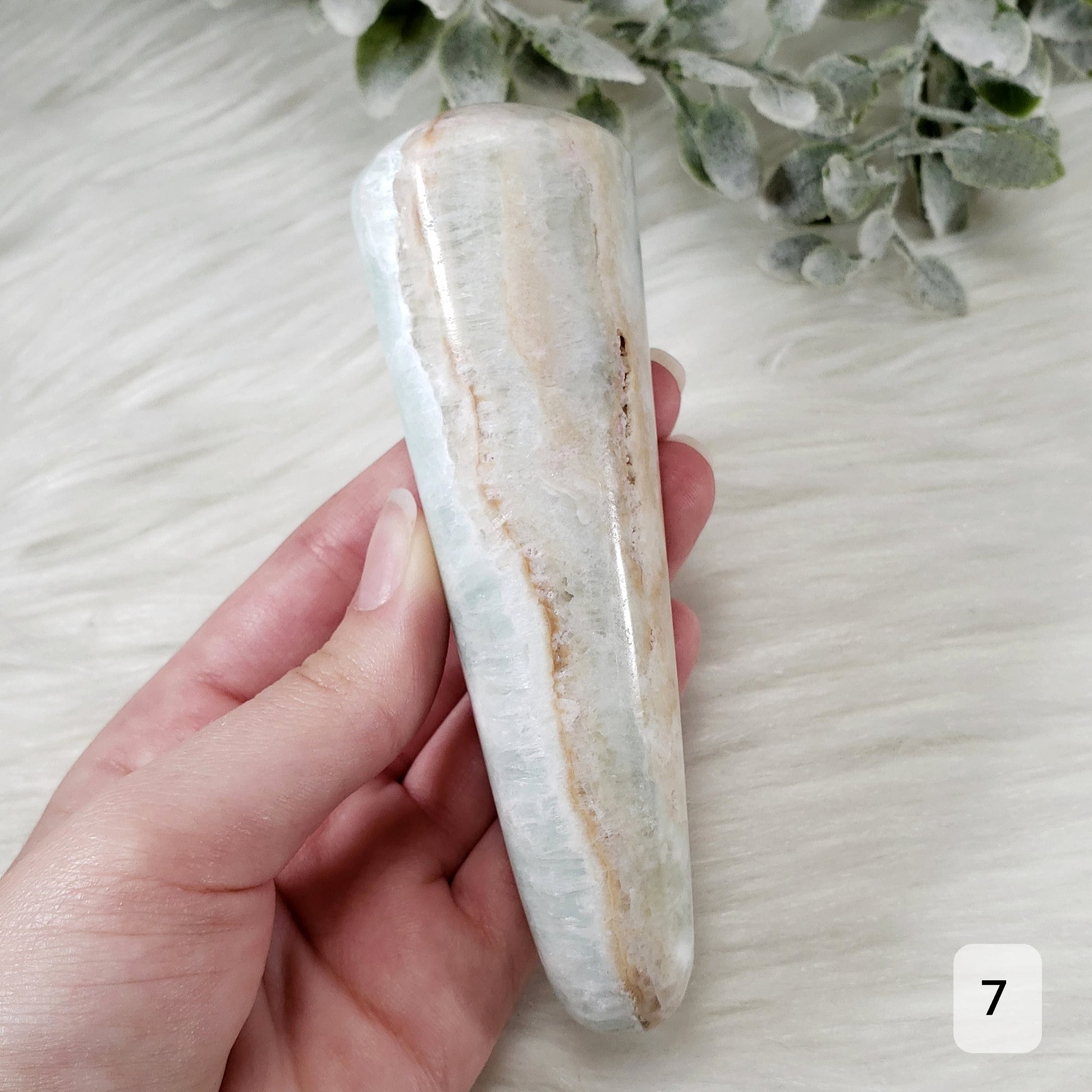 Caribbean Calcite Wand (4-7) - Crystal Happenings