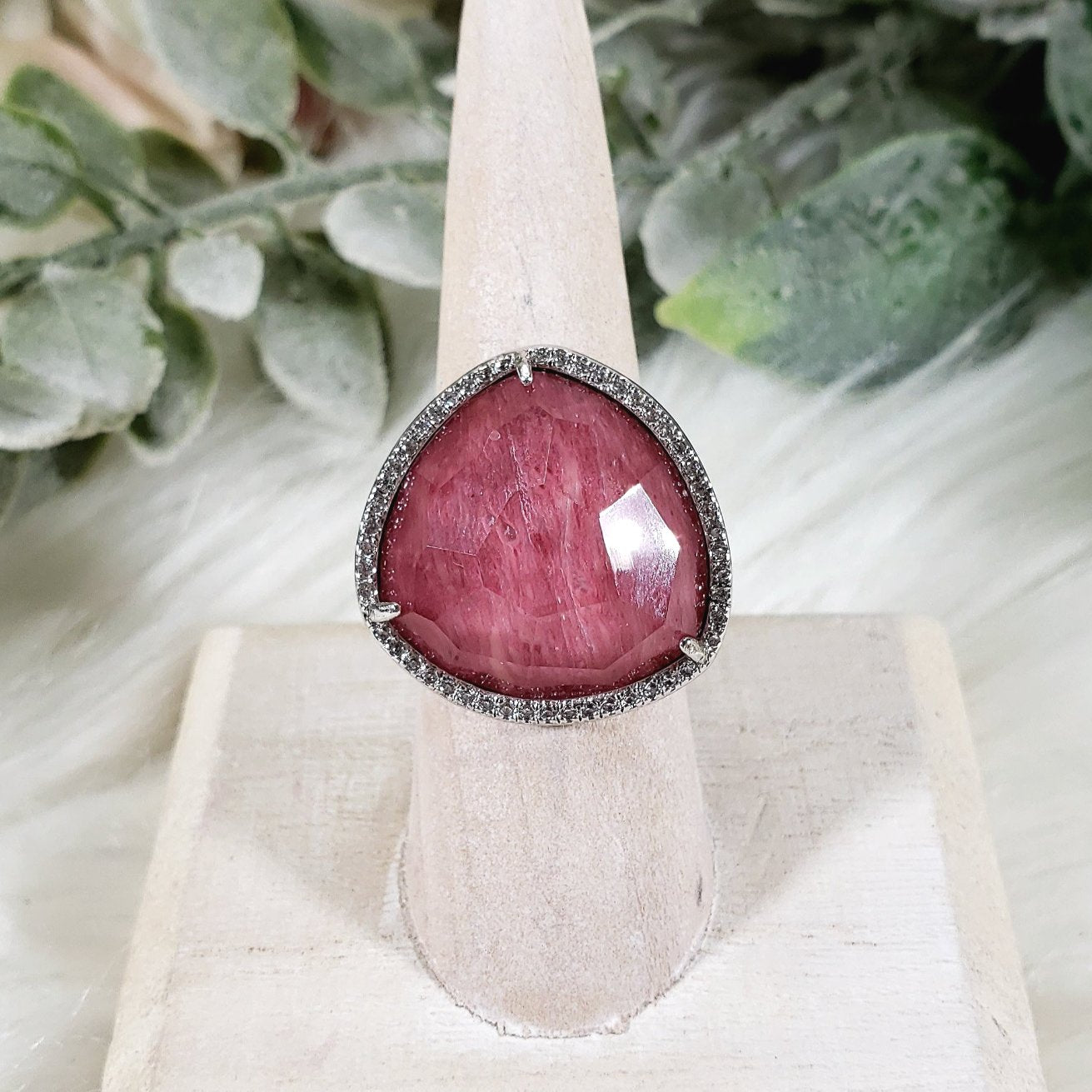 Beautiful Crystal Pave Rings, adjustable Sterling Silver - Crystal Happenings
