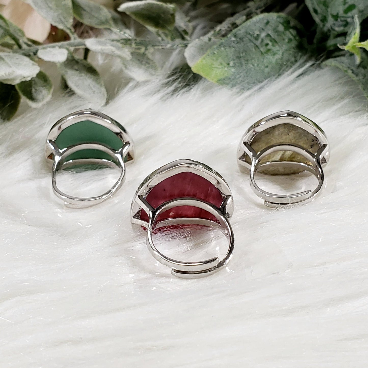 Beautiful Crystal Pave Rings, adjustable Sterling Silver - Crystal Happenings