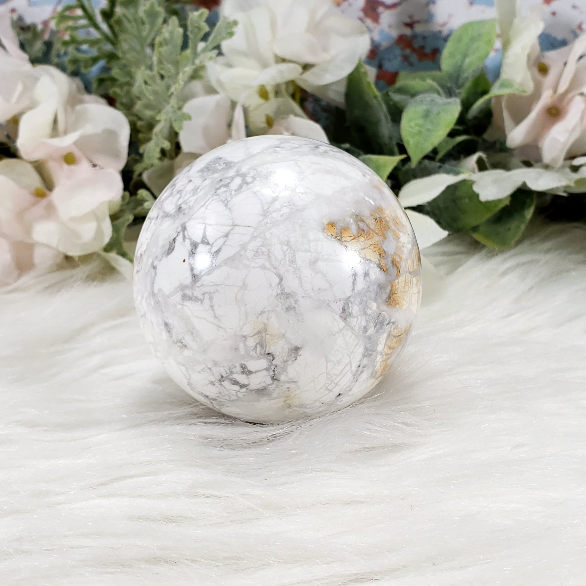 White Howlite Sphere #12 - Crystal Happenings