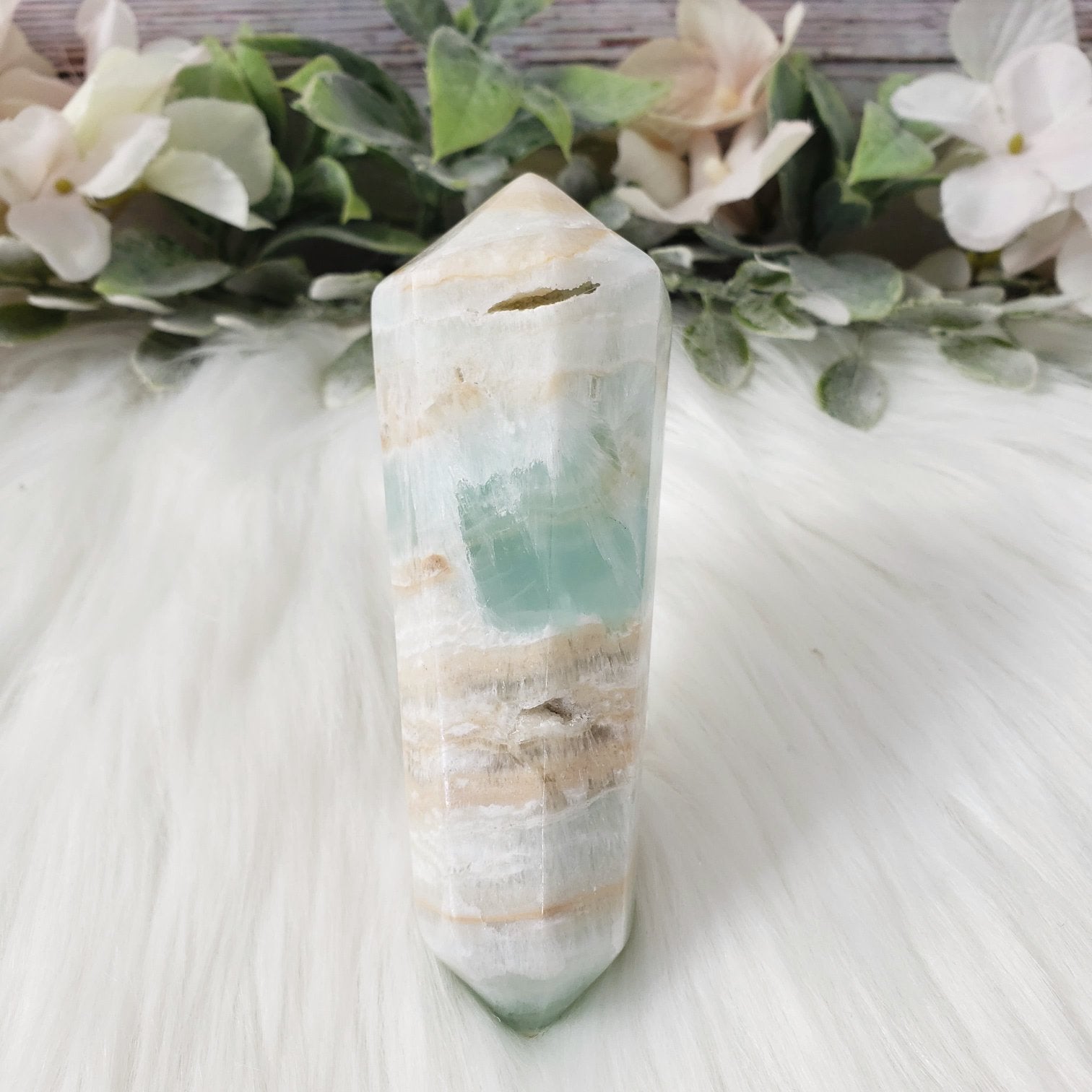 Caribbean Calcite Vogel Wand - Crystal Happenings