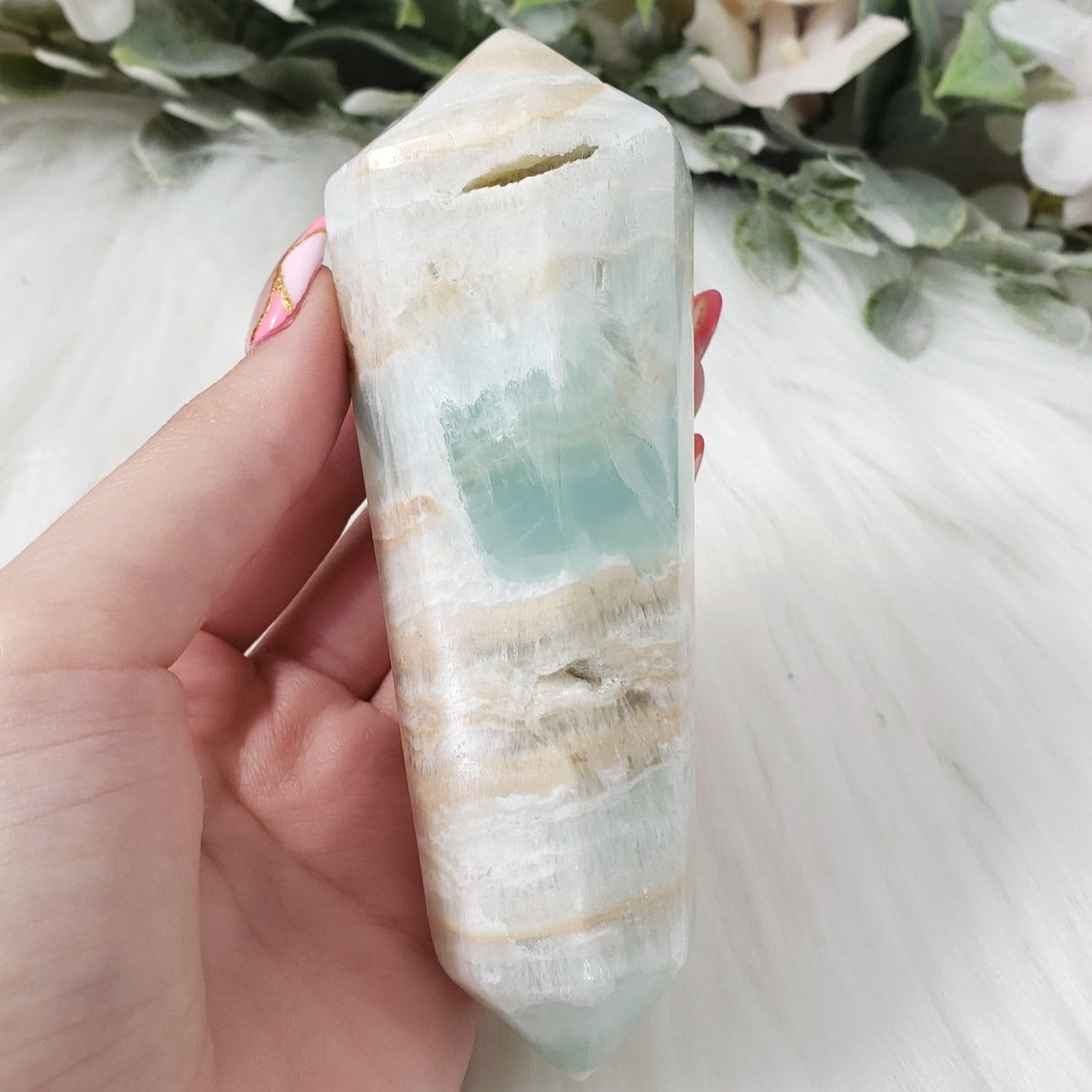 Caribbean Calcite Vogel Wand - Crystal Happenings