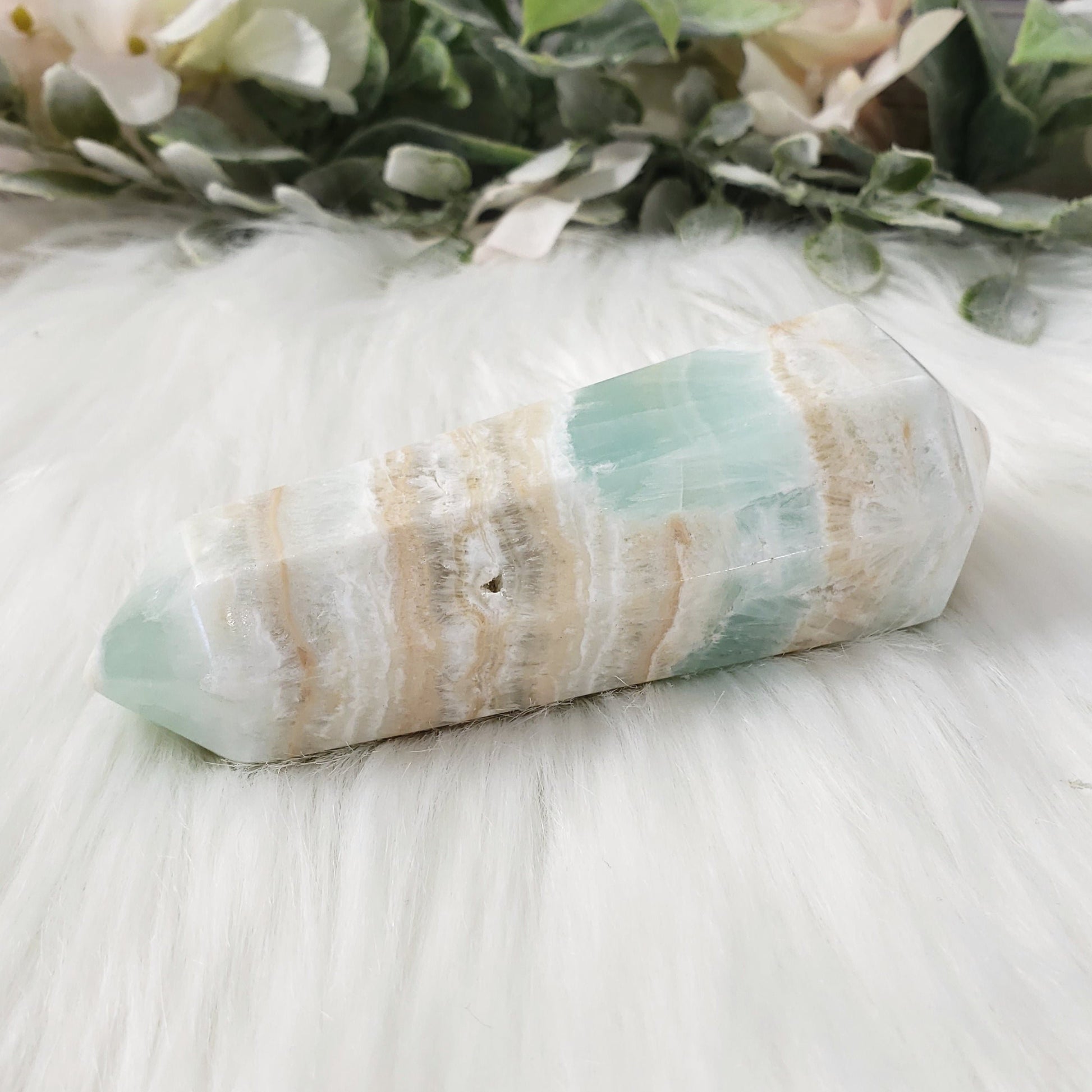 Caribbean Calcite Vogel Wand - Crystal Happenings