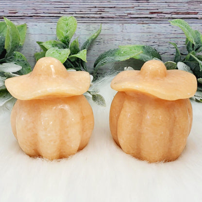 Jade Pumpkin with Hat - Crystal Happenings