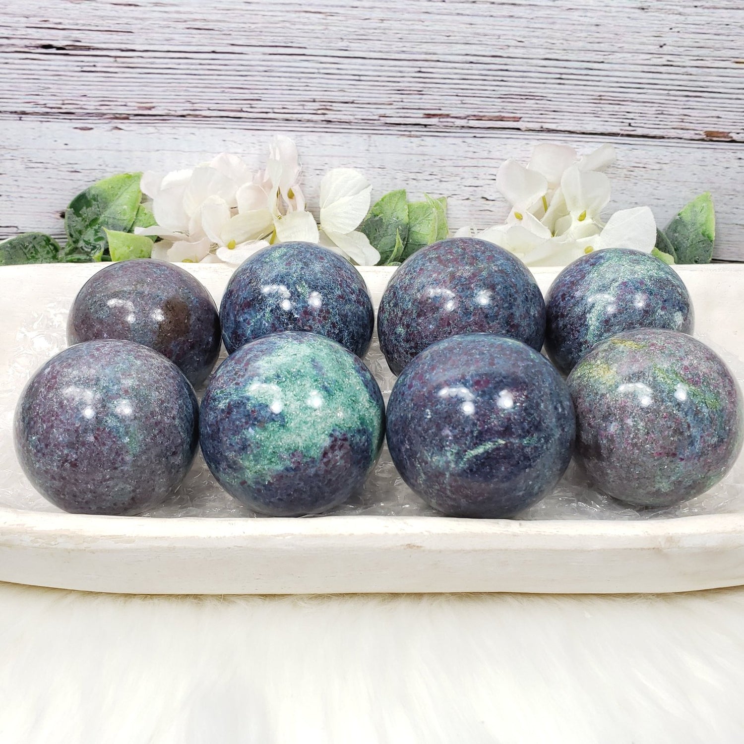 Ruby Fuchsite Kyanite Sphere - Crystal Happenings